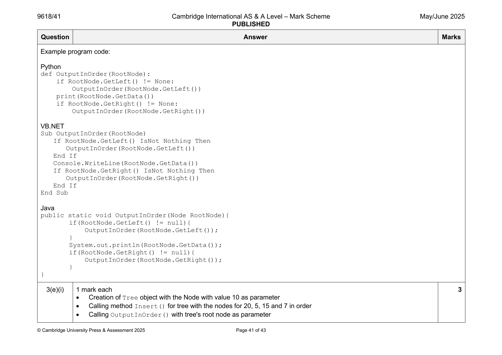 9618-2025-mj-41-q03 official mark scheme page