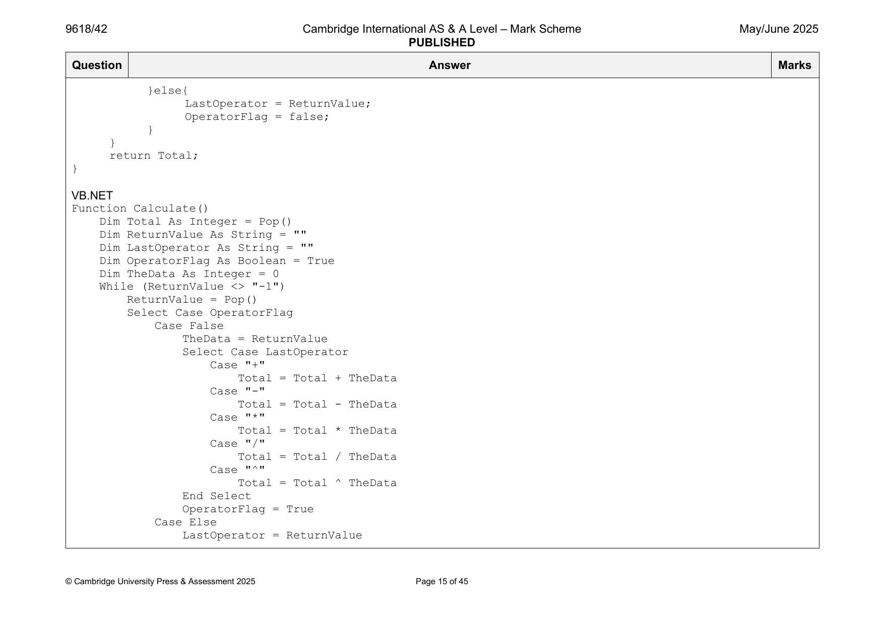 9618-2025-mj-42-q01 official mark scheme page