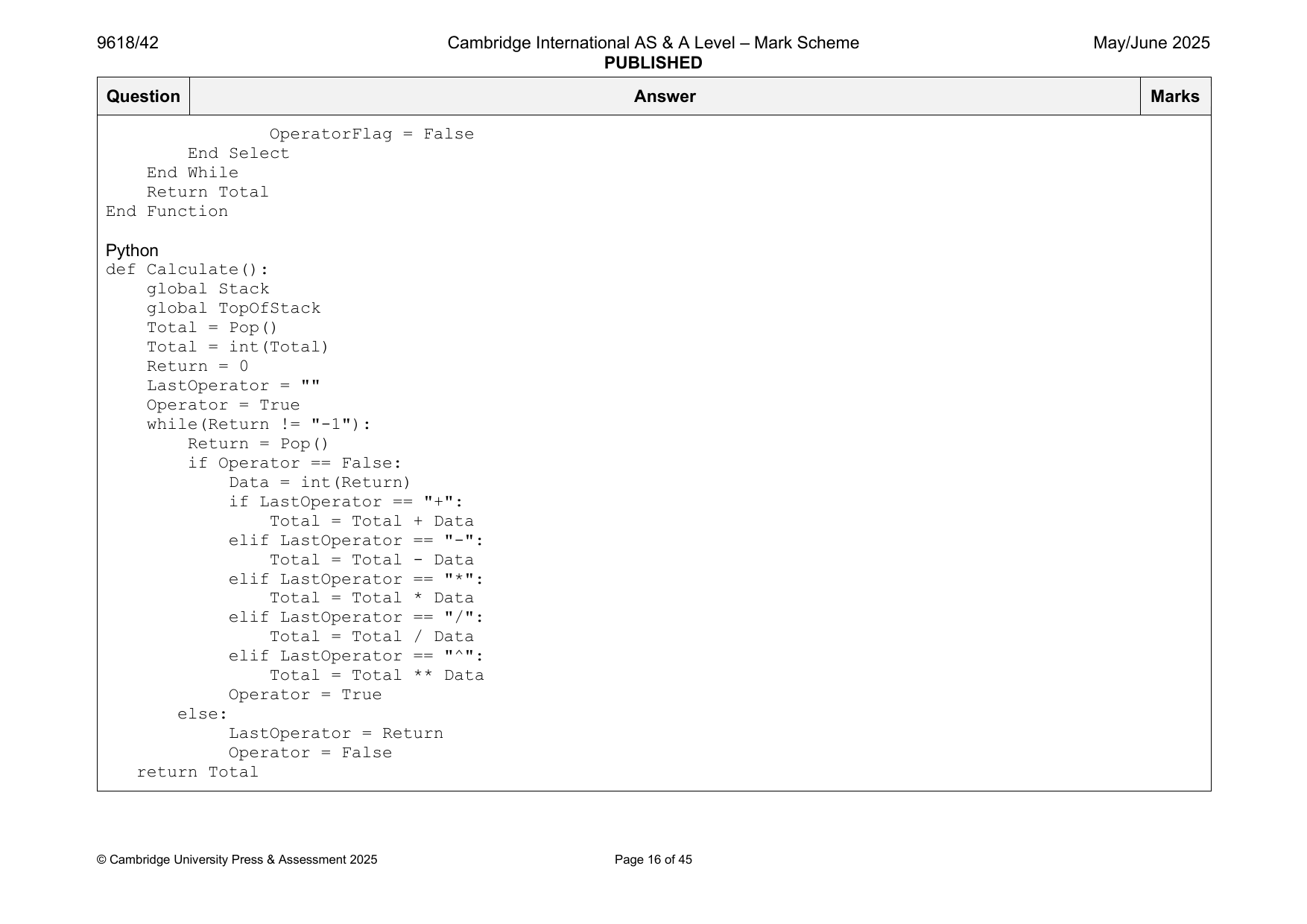9618-2025-mj-42-q01 official mark scheme page