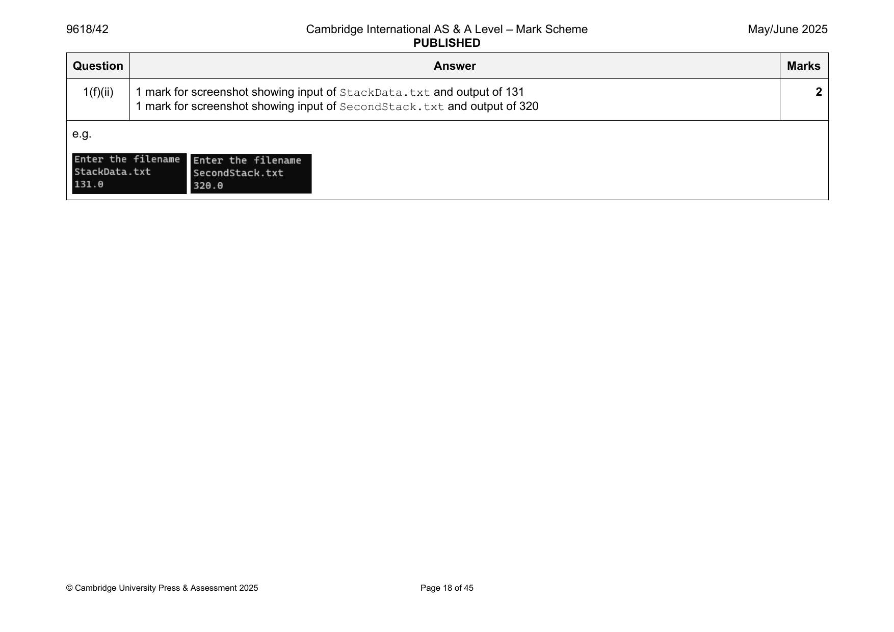 9618-2025-mj-42-q01 official mark scheme page