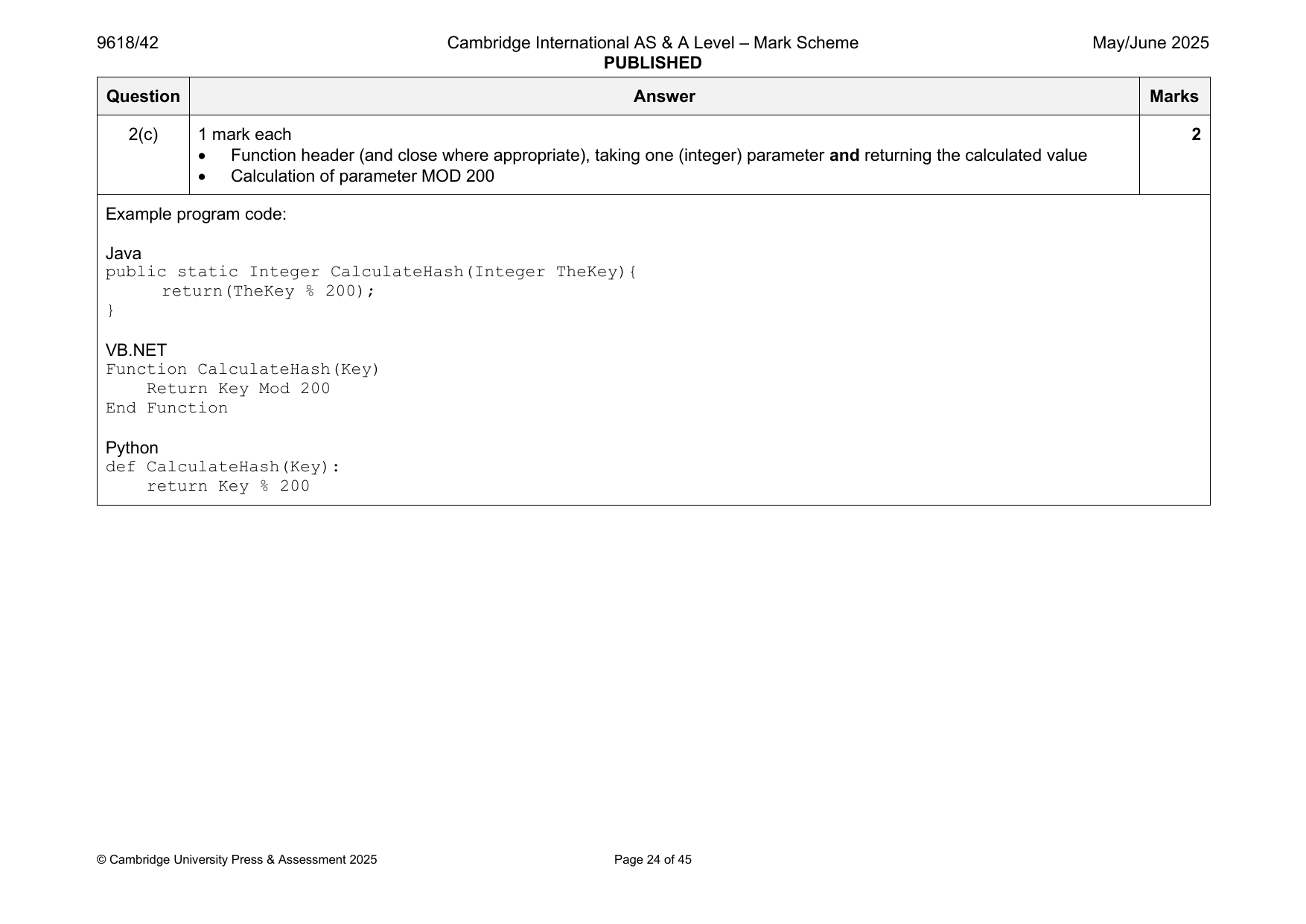 9618-2025-mj-42-q02 official mark scheme page