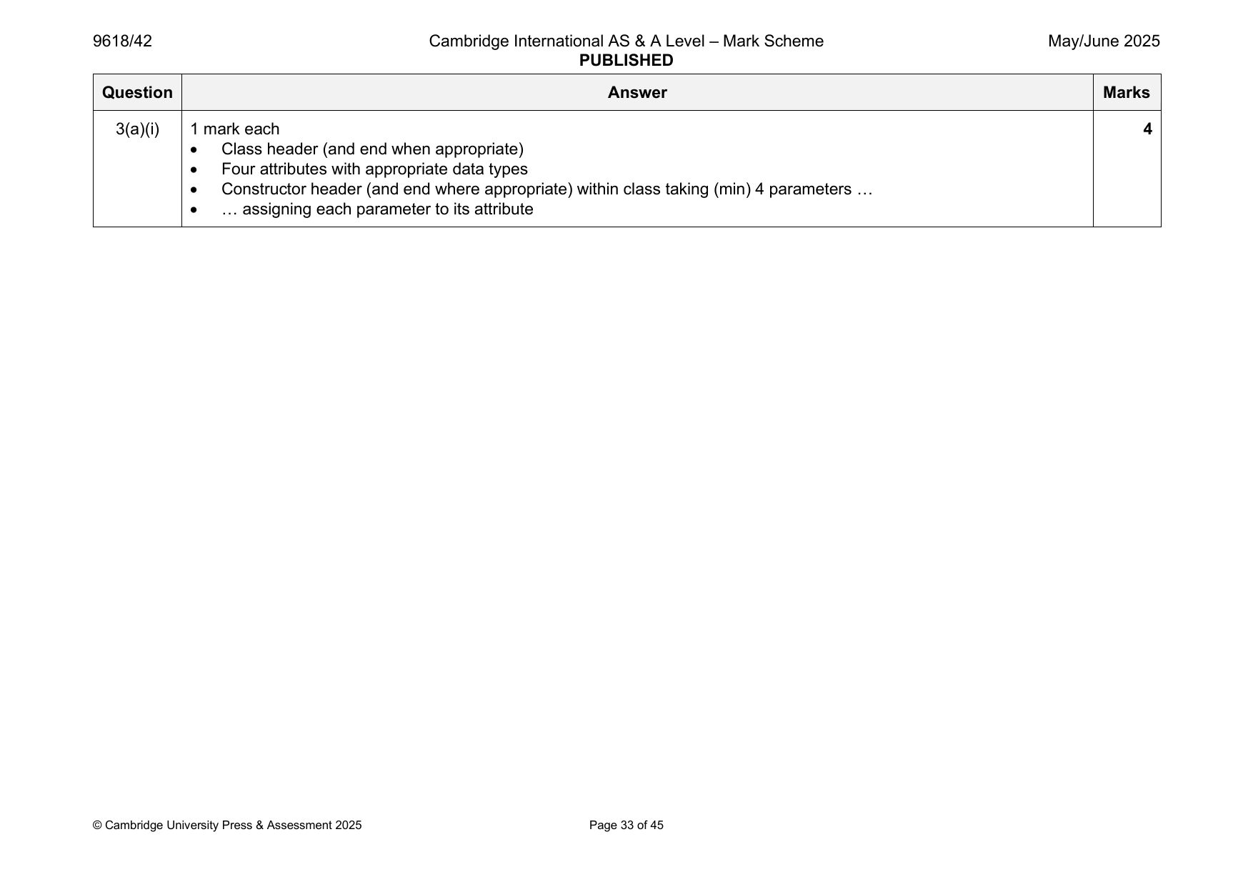 9618-2025-mj-42-q03 official mark scheme page