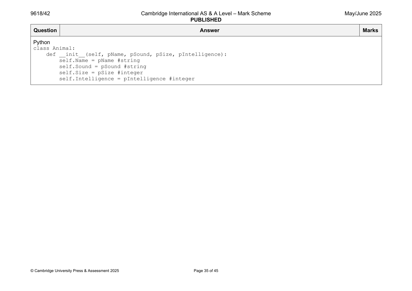 9618-2025-mj-42-q03 official mark scheme page
