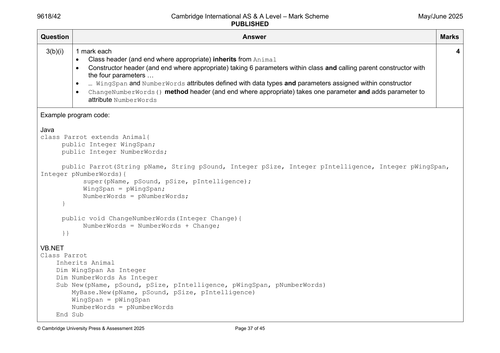 9618-2025-mj-42-q03 official mark scheme page