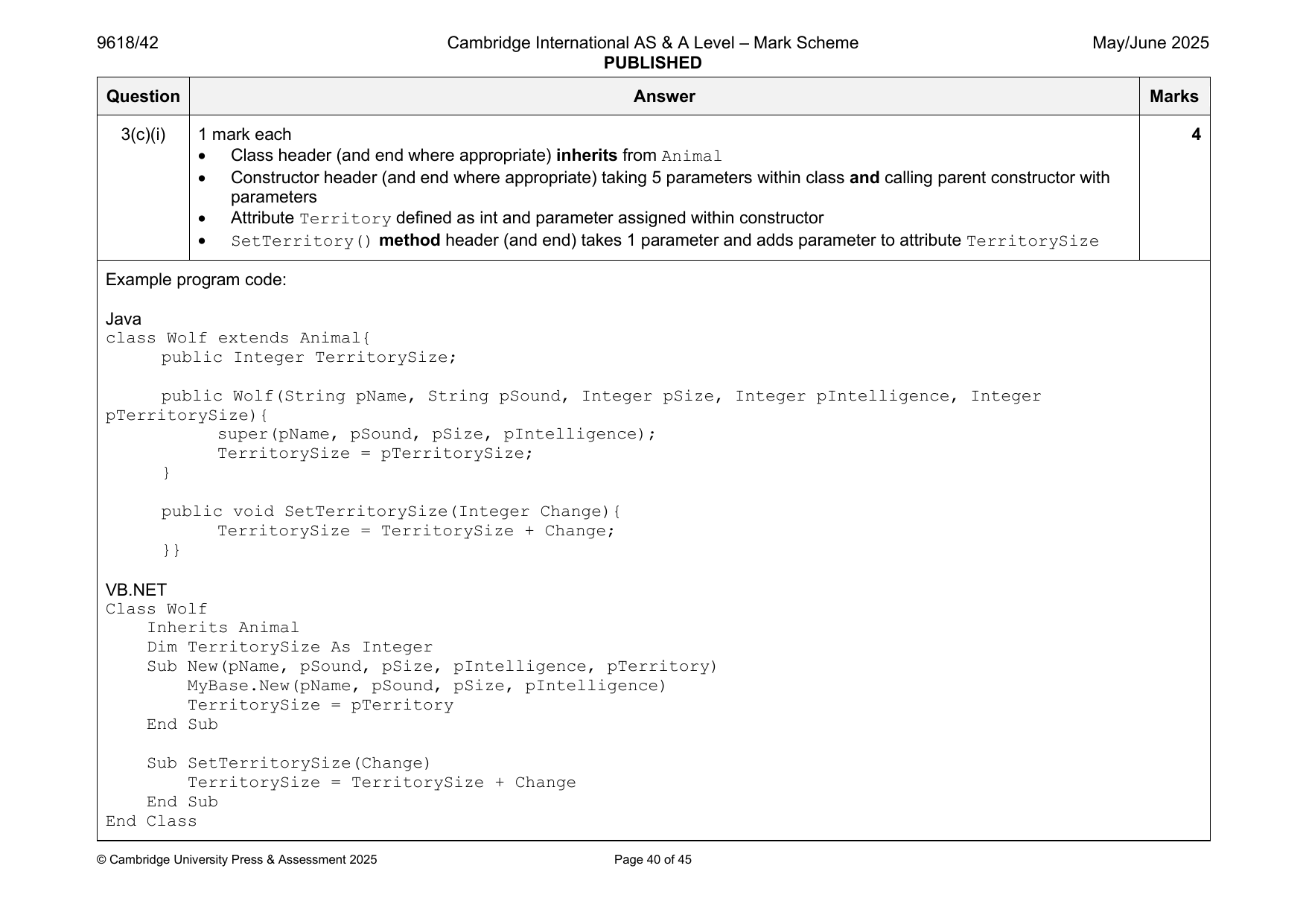 9618-2025-mj-42-q03 official mark scheme page