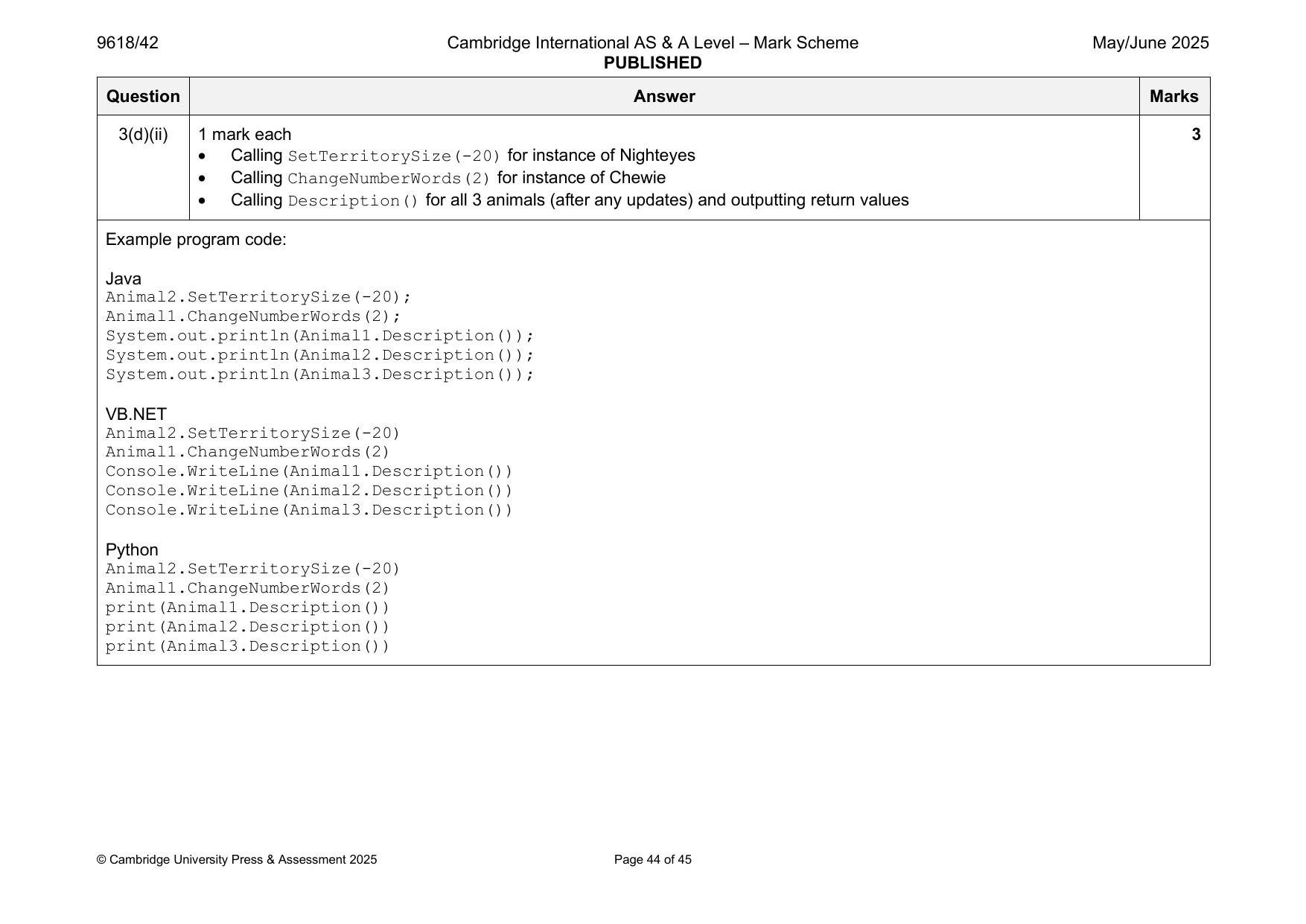 9618-2025-mj-42-q03 official mark scheme page
