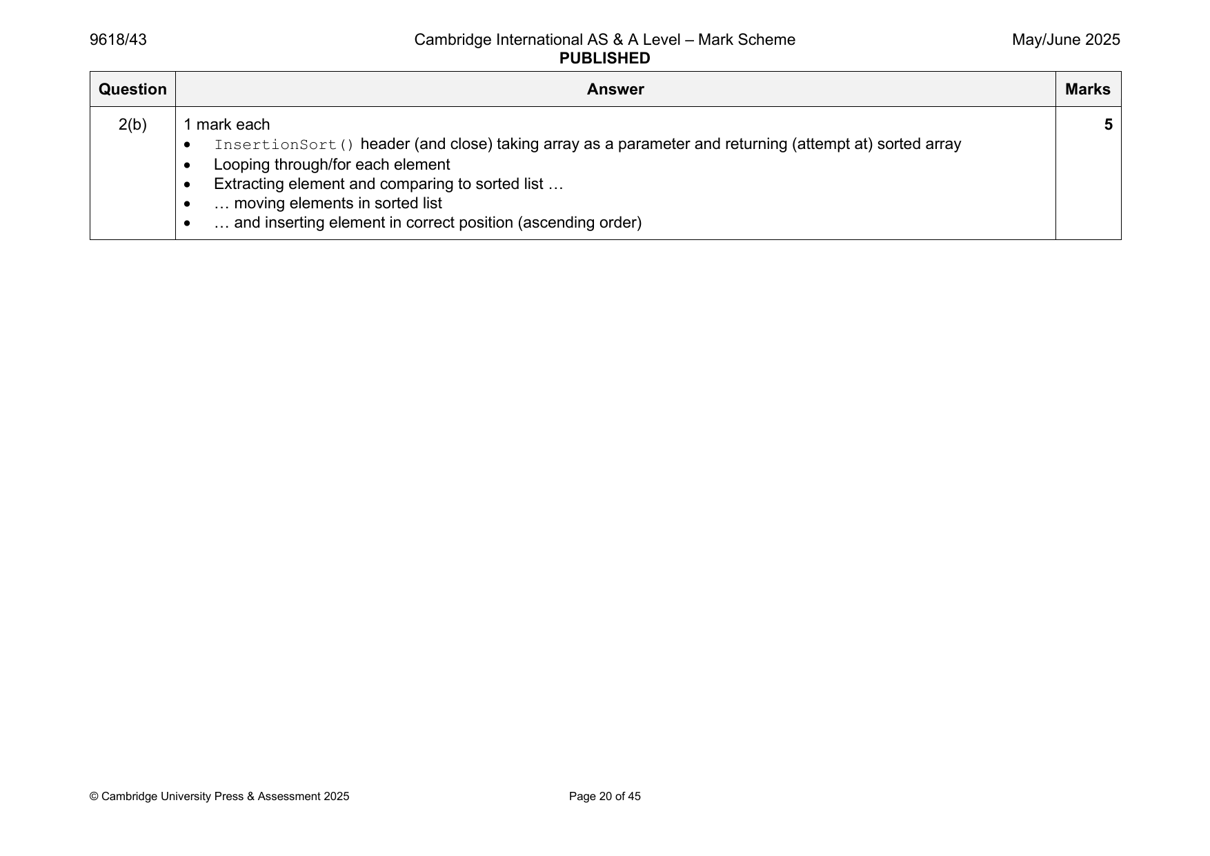 9618-2025-mj-43-q02 official mark scheme page