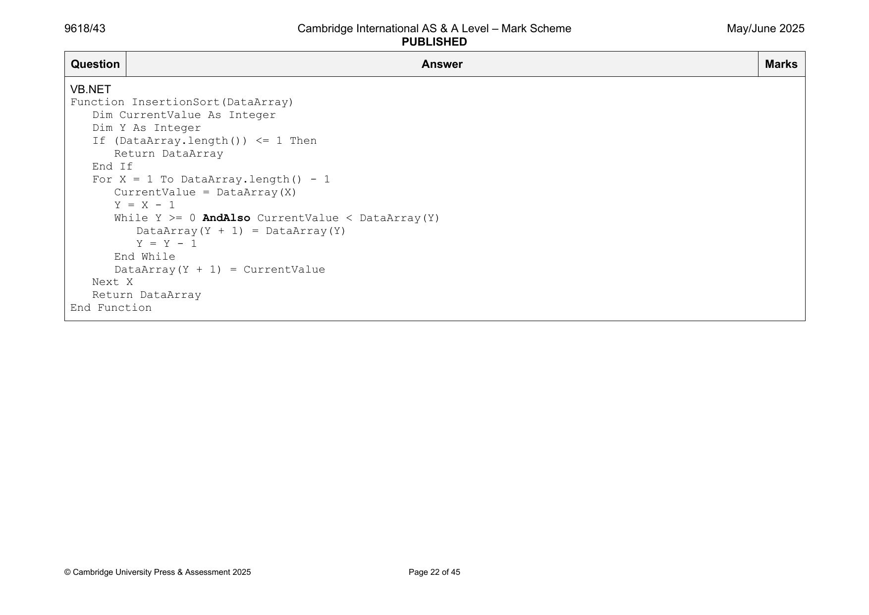 9618-2025-mj-43-q02 official mark scheme page