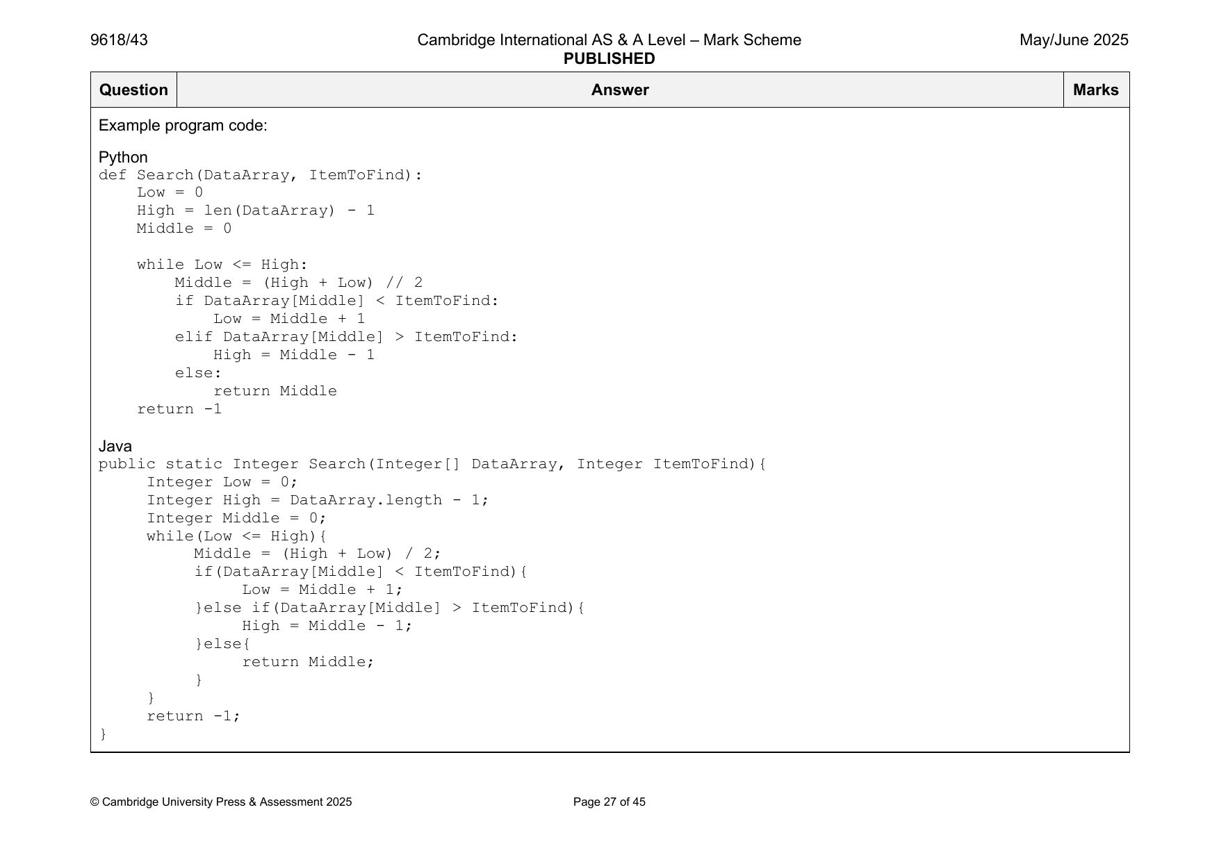 9618-2025-mj-43-q02 official mark scheme page