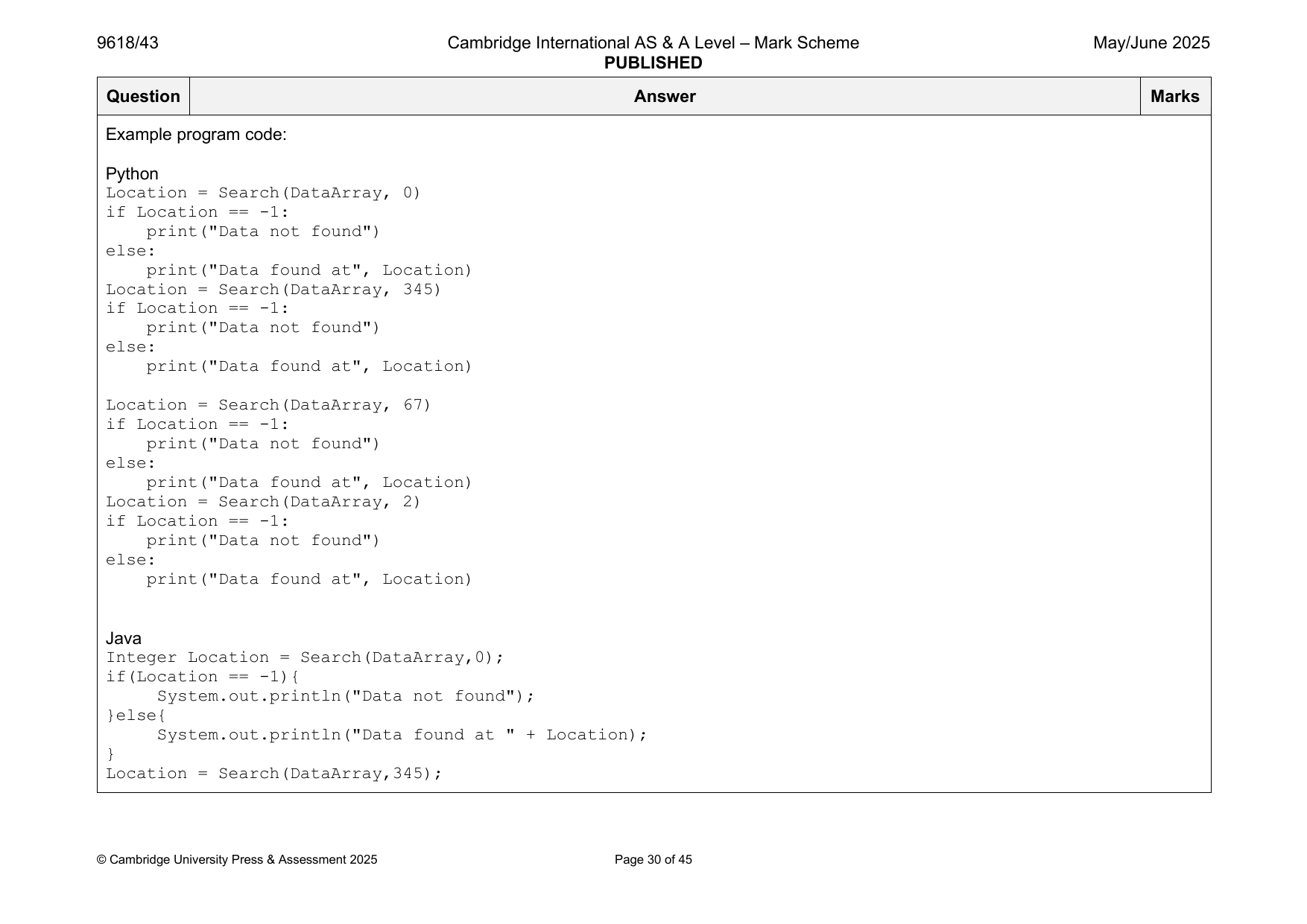 9618-2025-mj-43-q02 official mark scheme page