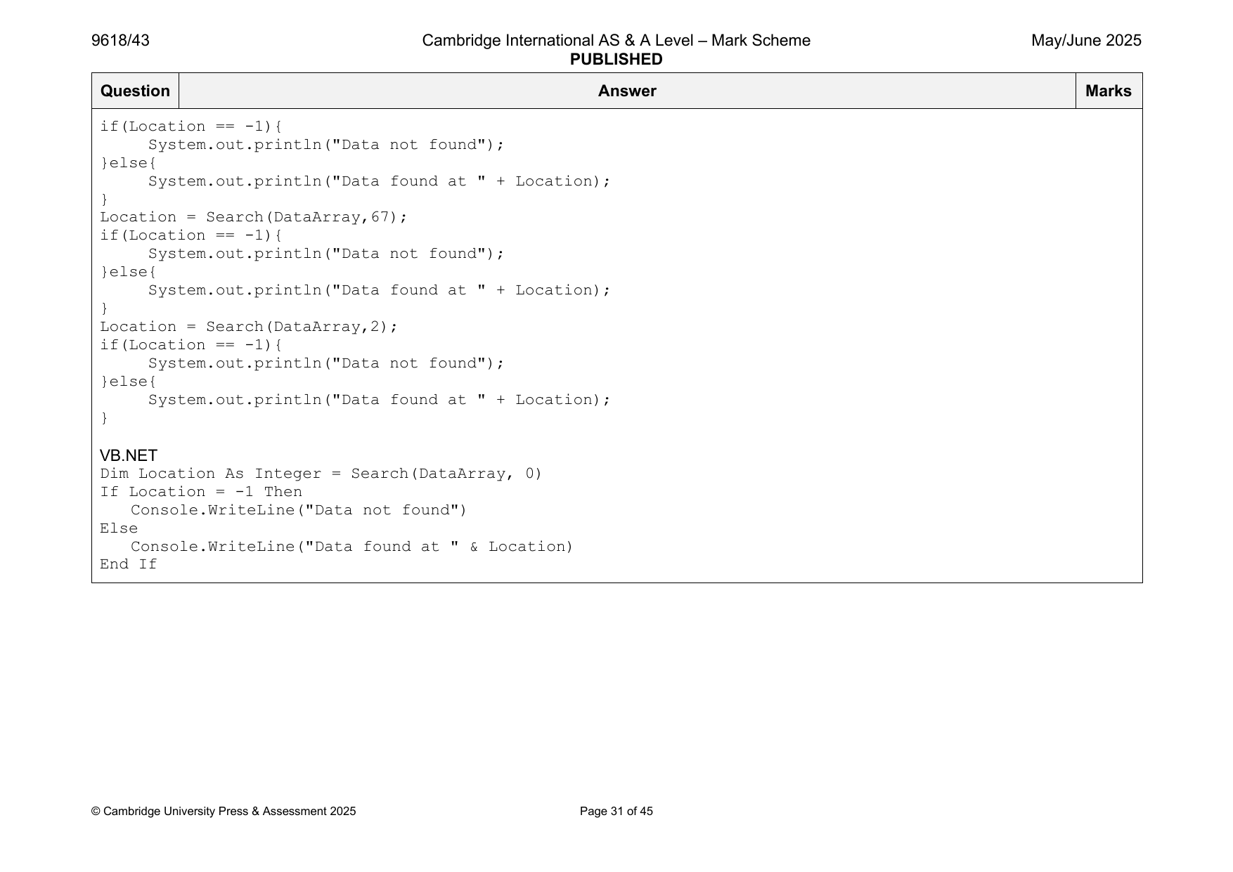 9618-2025-mj-43-q02 official mark scheme page