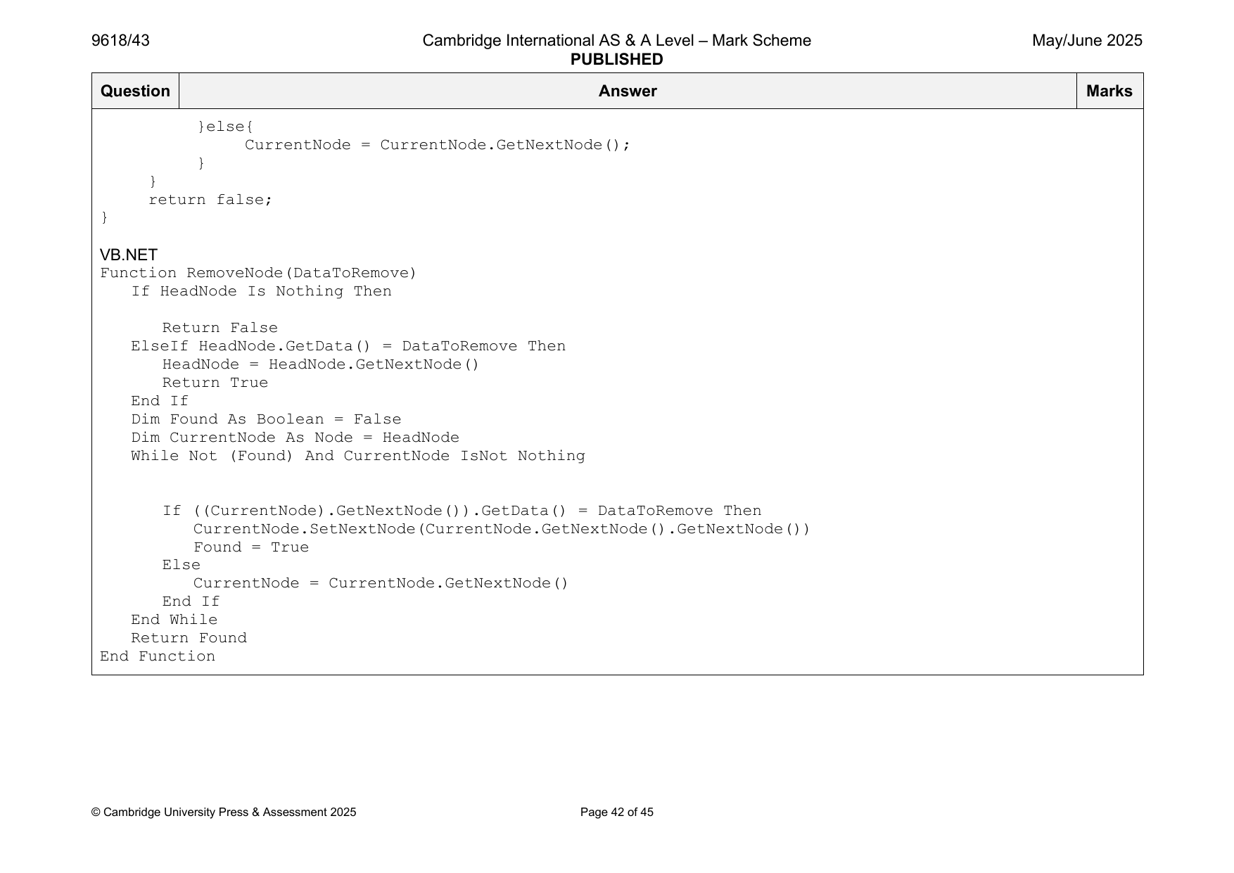 9618-2025-mj-43-q03 official mark scheme page