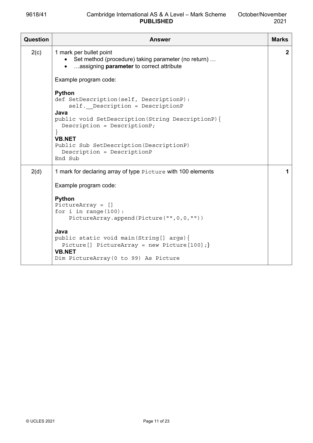 9618-2021-on-41-q02 official mark scheme page