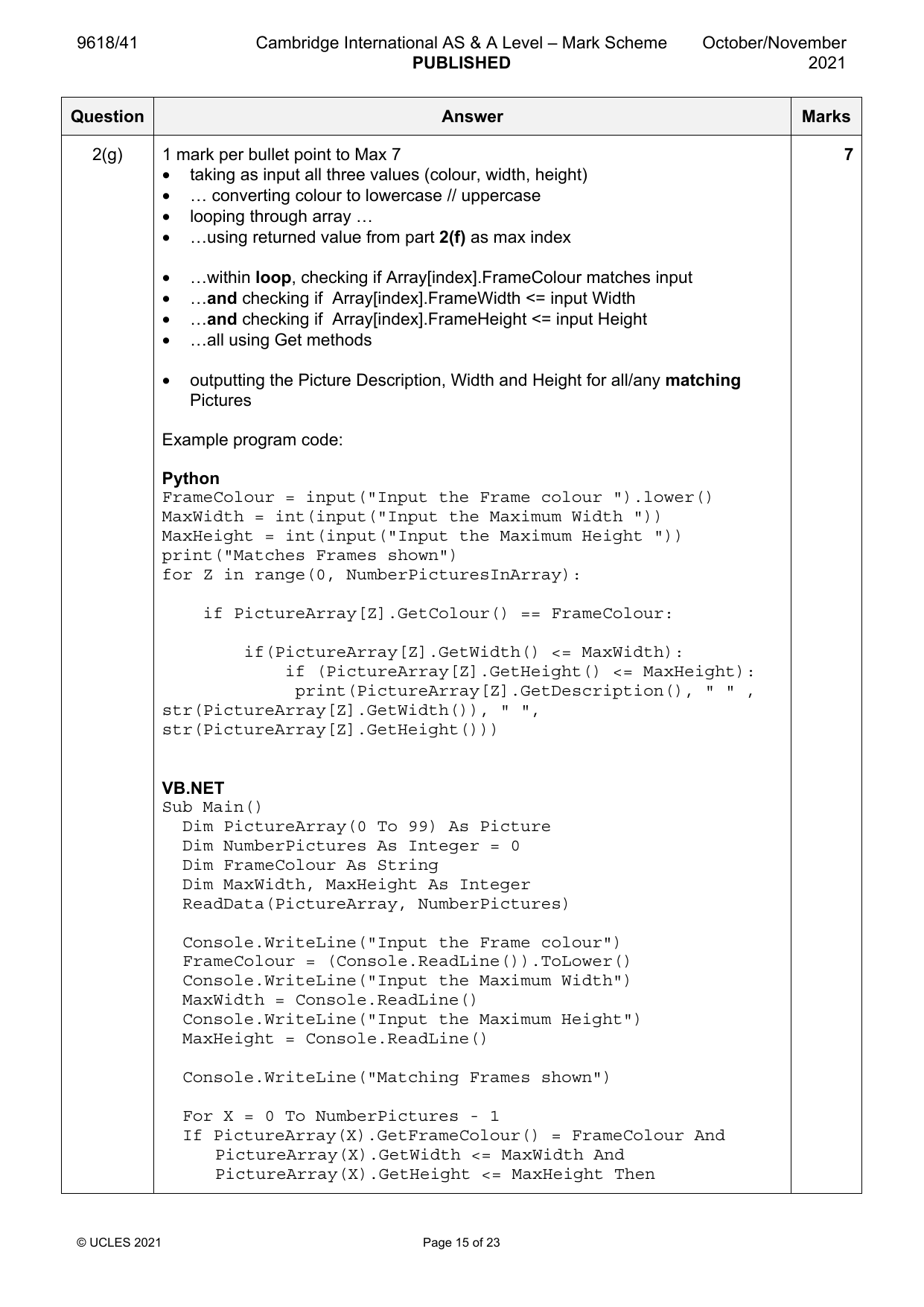 9618-2021-on-41-q02 official mark scheme page