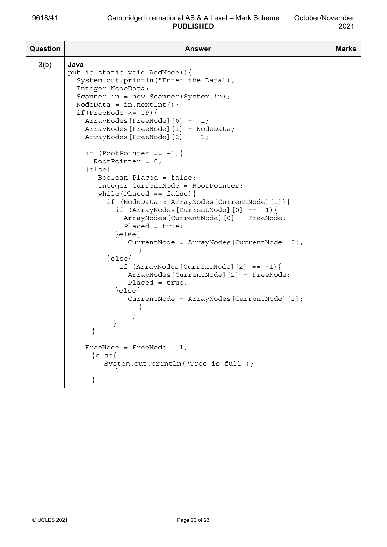 9618-2021-on-41-q03 official mark scheme page