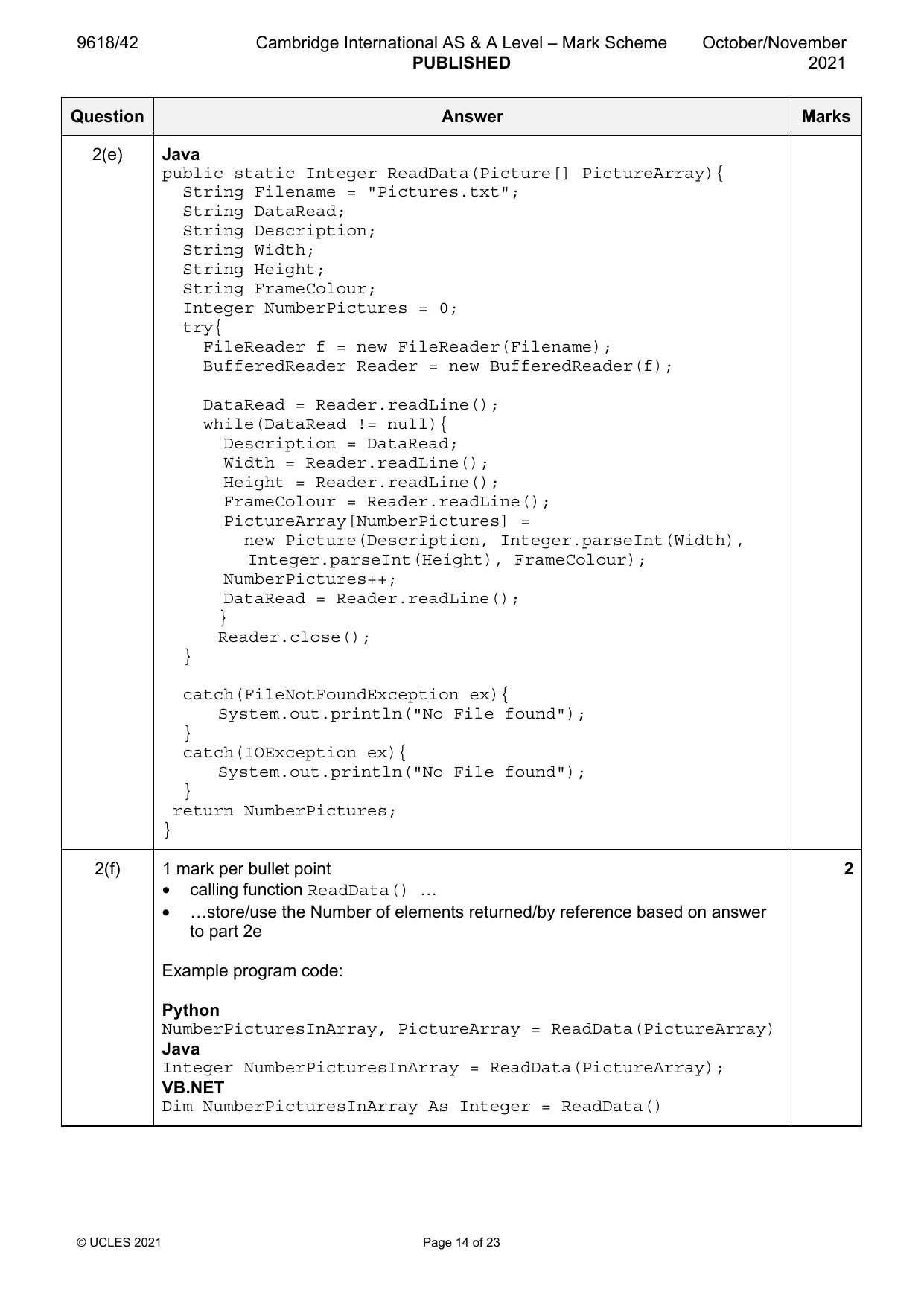 9618-2021-on-42-q02 official mark scheme page