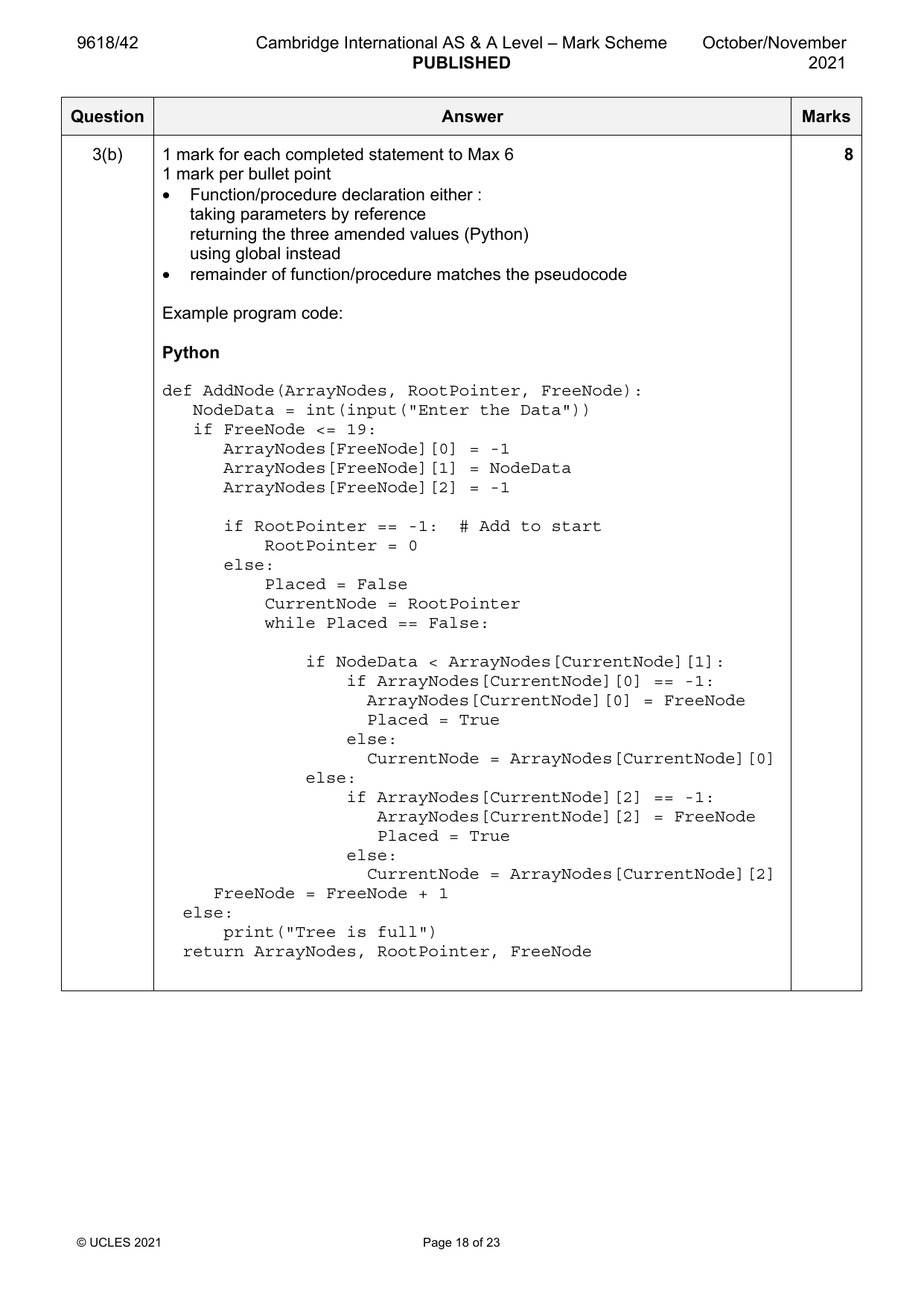 9618-2021-on-42-q03 official mark scheme page