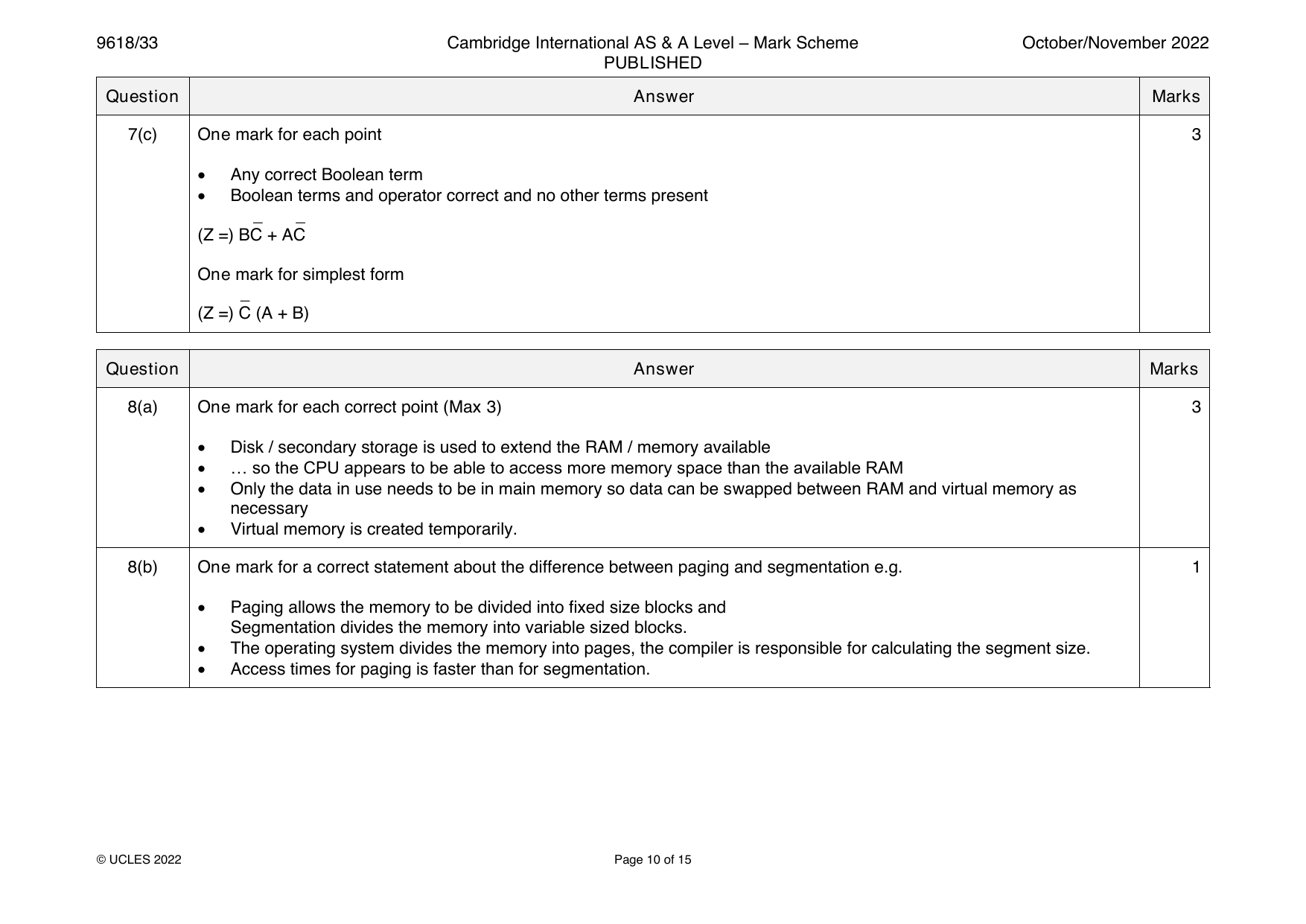 9618-2022-on-33-q08 official mark scheme page
