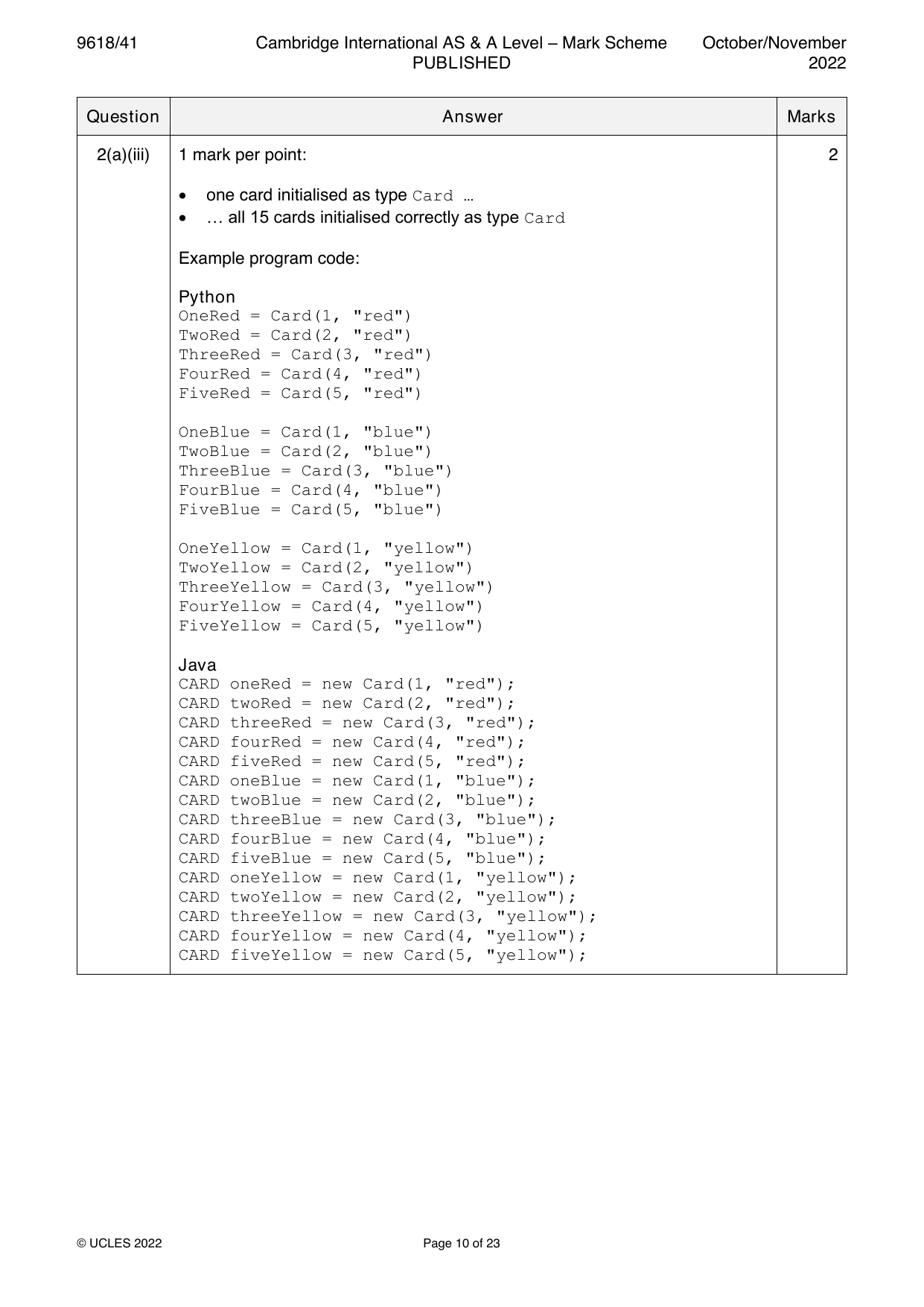 9618-2022-on-41-q02 official mark scheme page