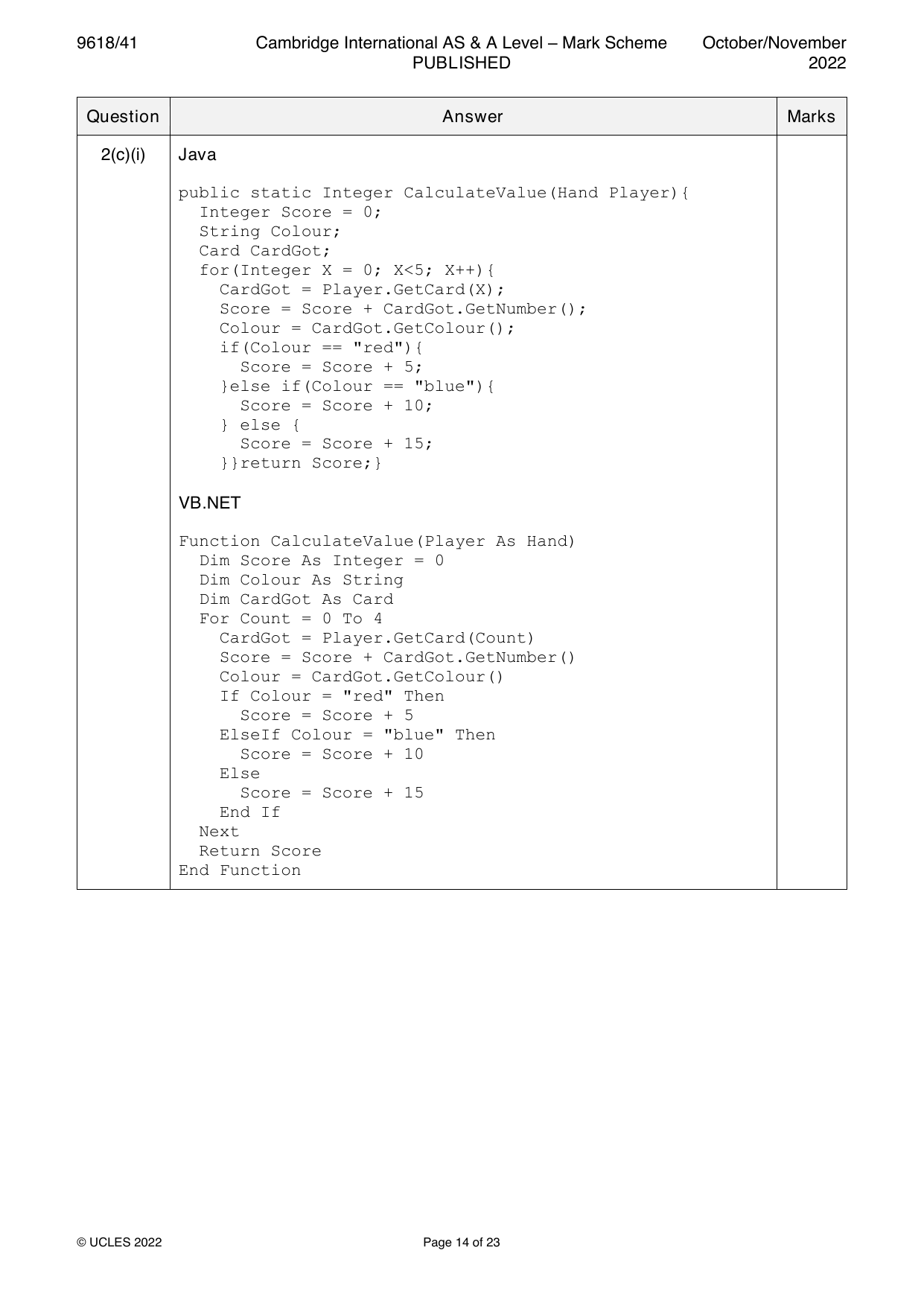 9618-2022-on-41-q02 official mark scheme page