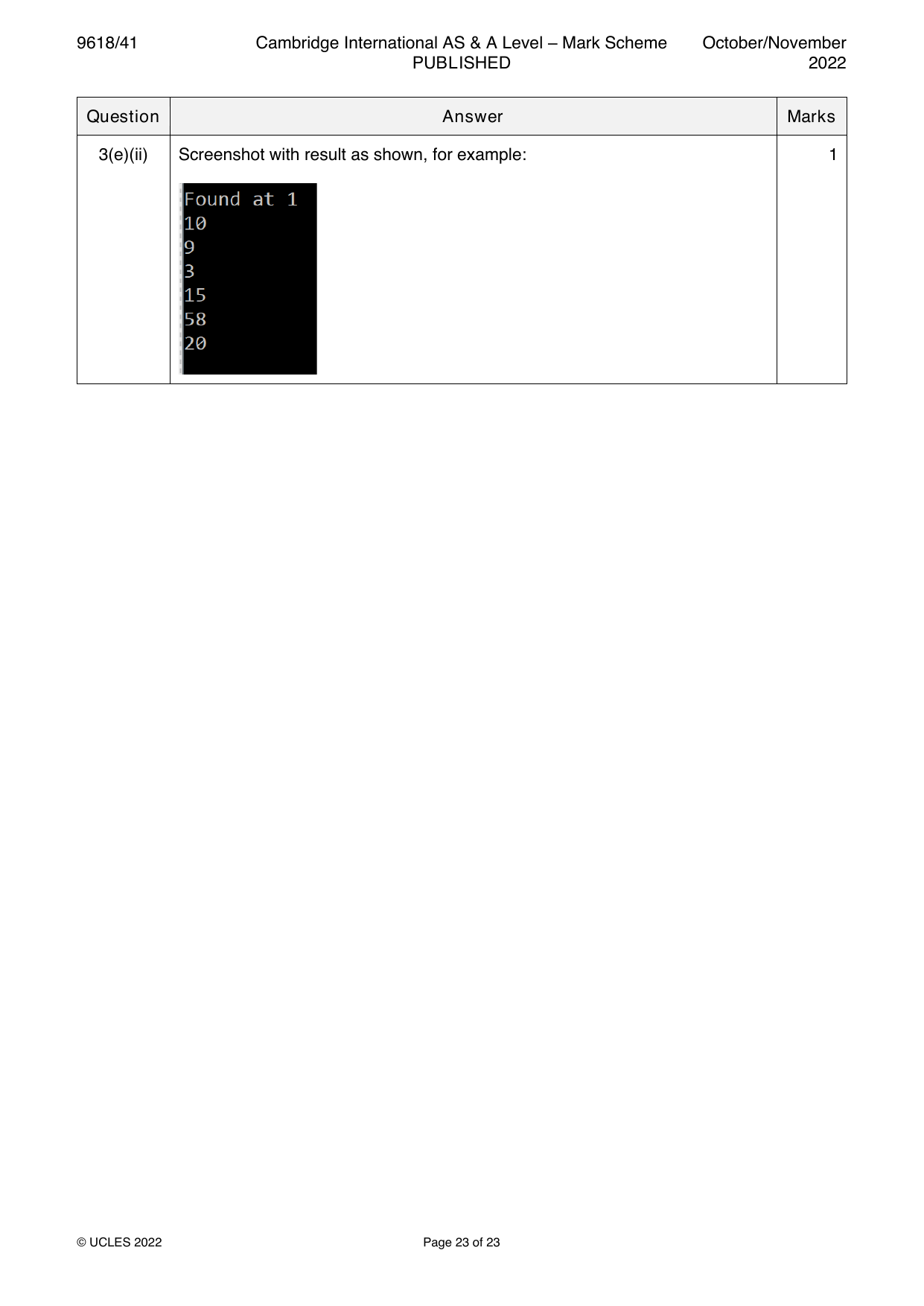 9618-2022-on-41-q03 official mark scheme page