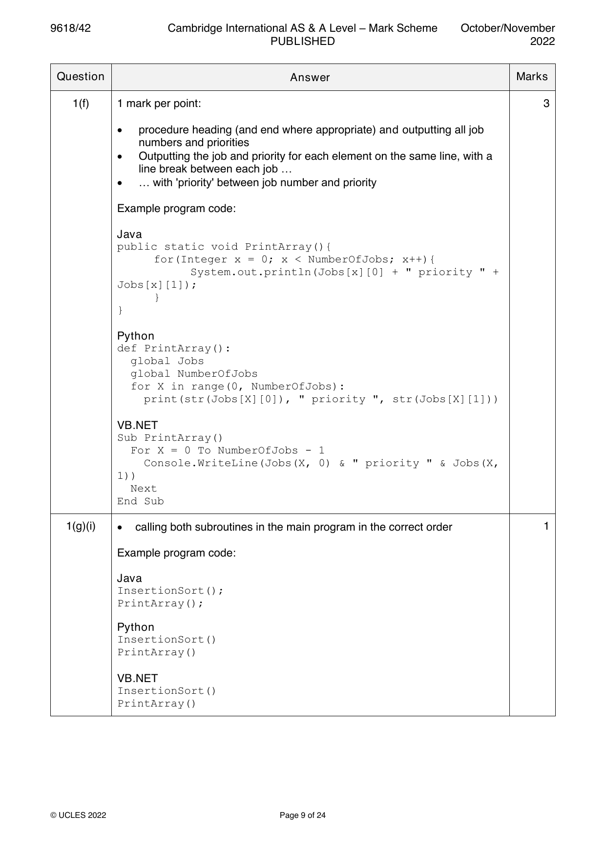 9618-2022-on-42-q01 official mark scheme page