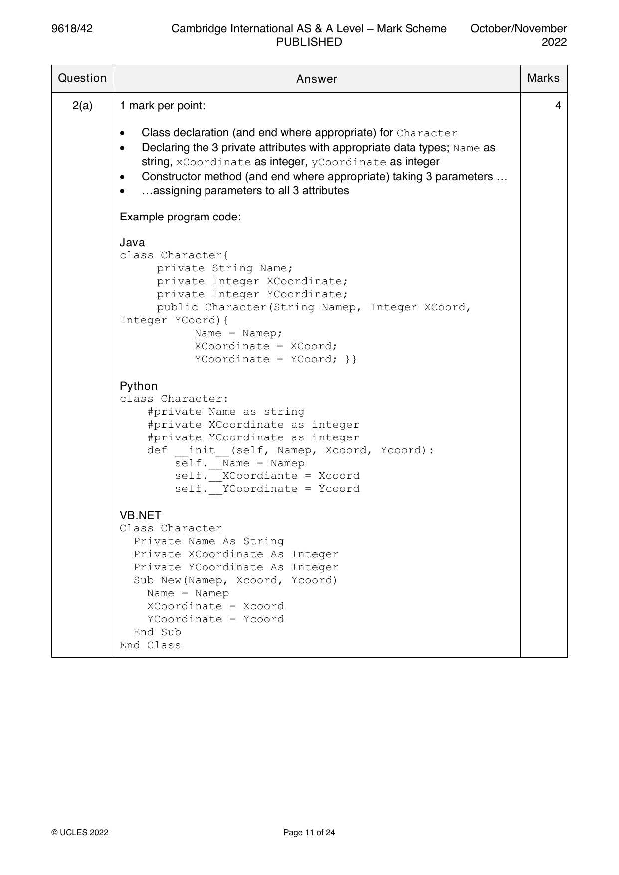 9618-2022-on-42-q02 official mark scheme page