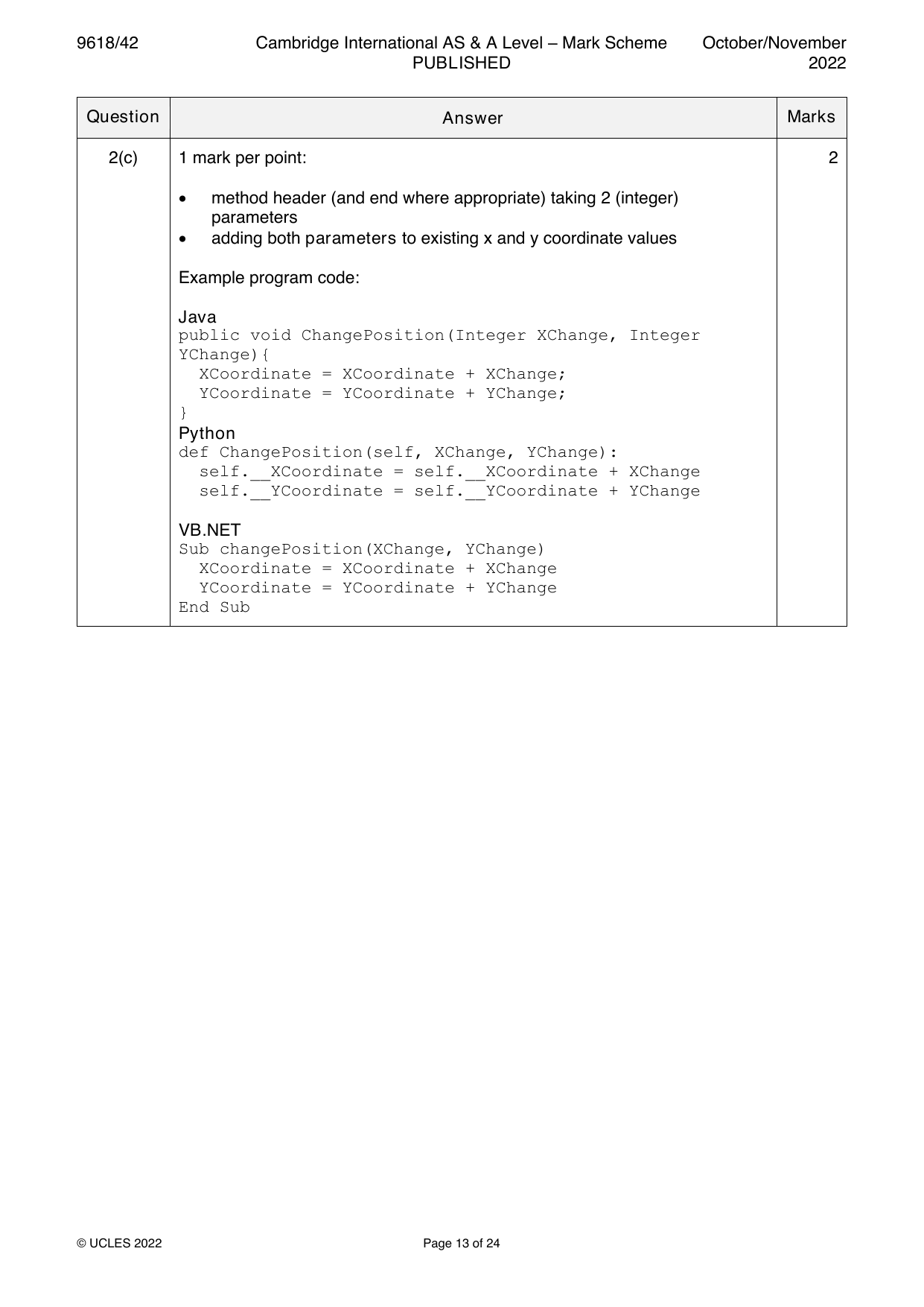 9618-2022-on-42-q02 official mark scheme page