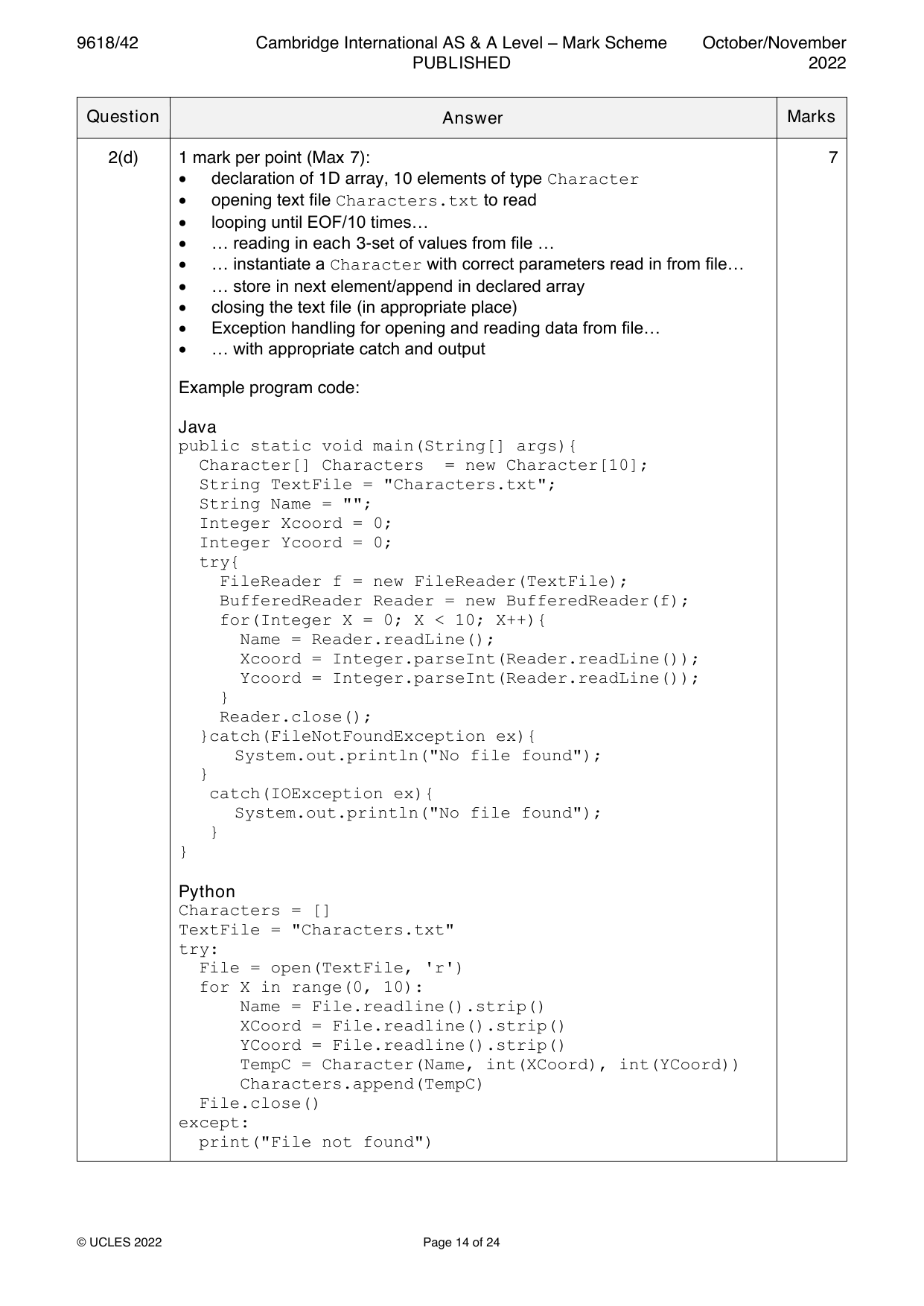 9618-2022-on-42-q02 official mark scheme page