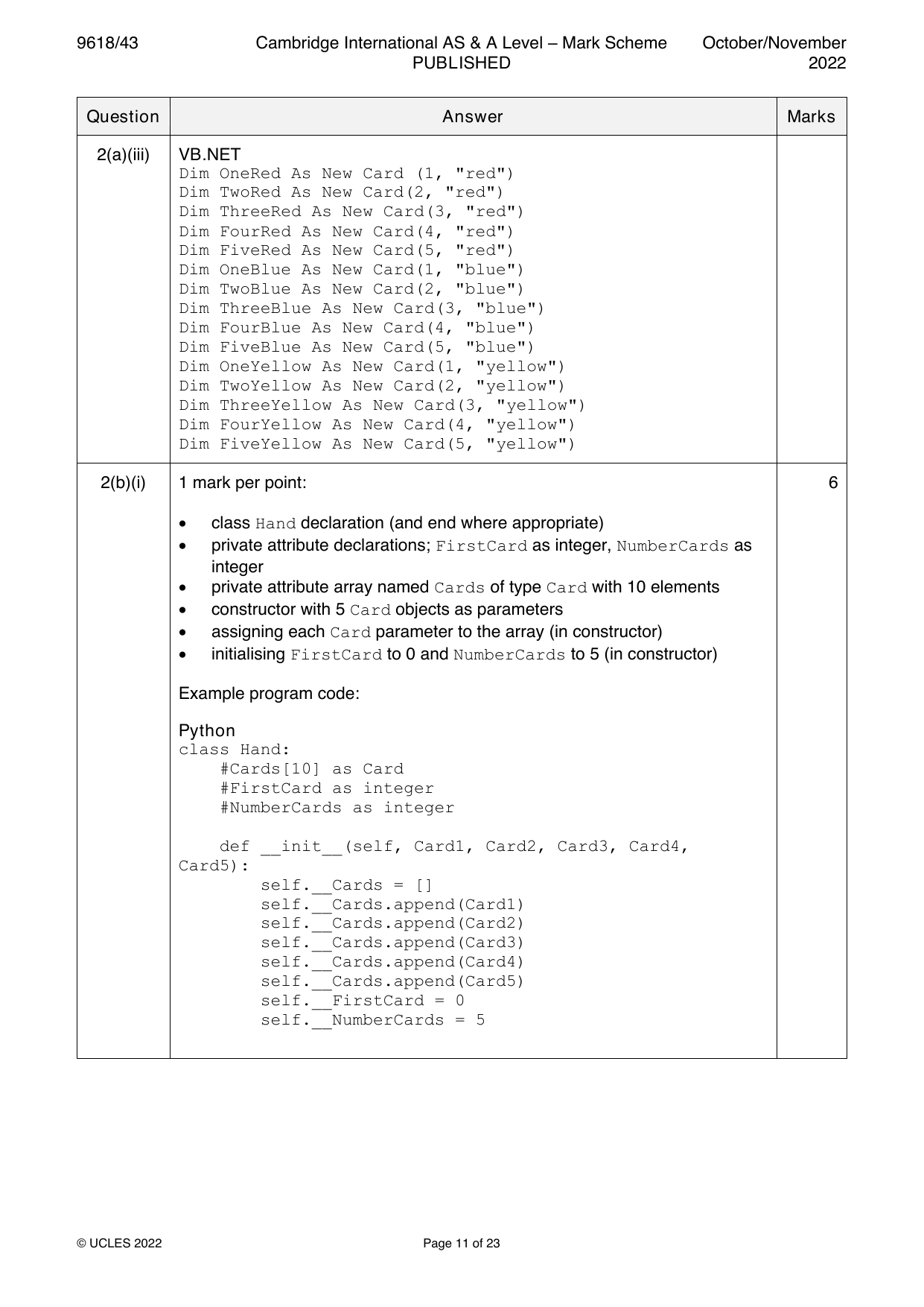 9618-2022-on-43-q02 official mark scheme page