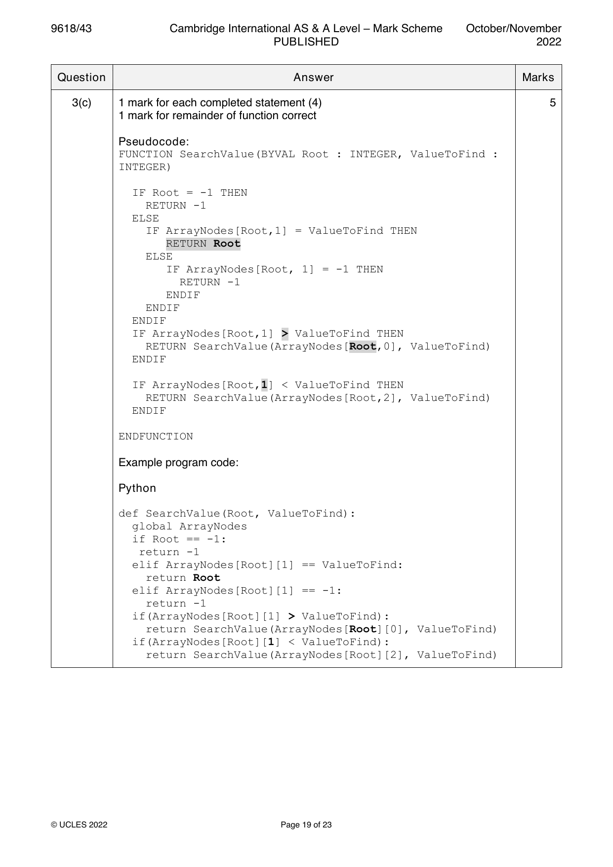 9618-2022-on-43-q03 official mark scheme page