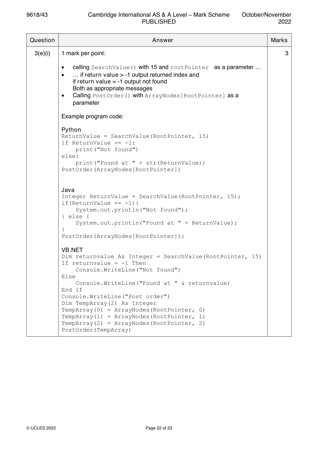 9618-2022-on-43-q03 official mark scheme page