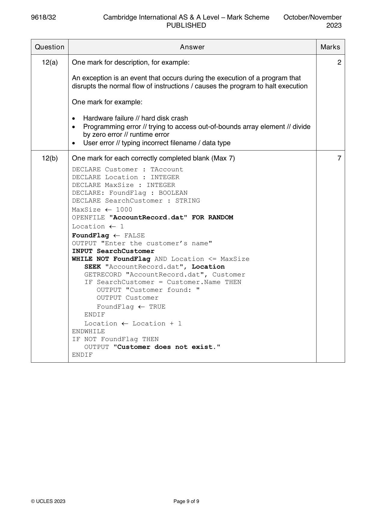9618-2023-on-32-q12 official mark scheme page