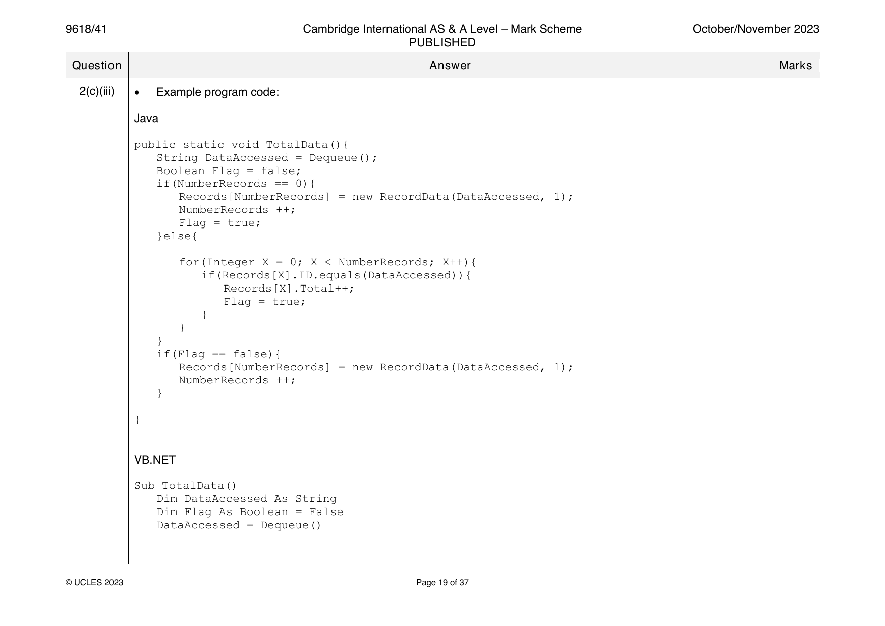 9618-2023-on-41-q02 official mark scheme page