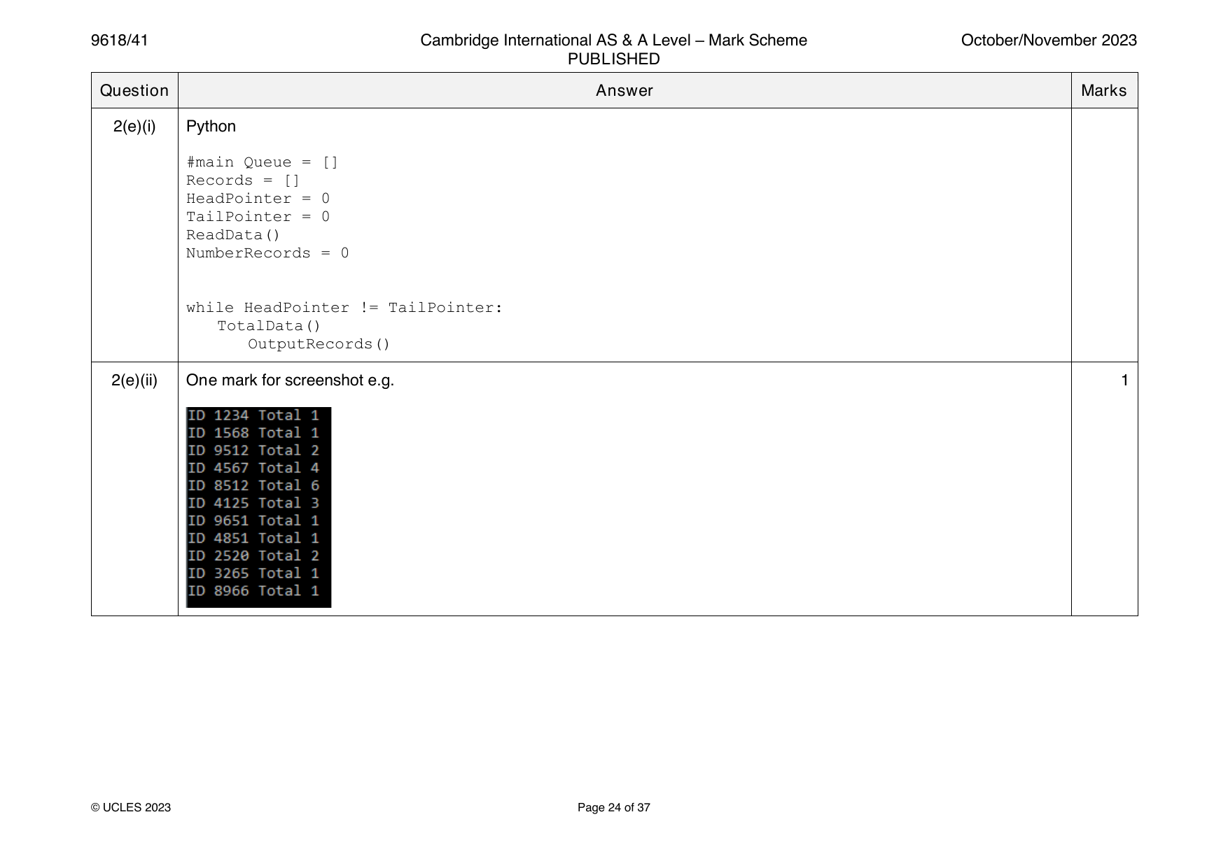 9618-2023-on-41-q02 official mark scheme page