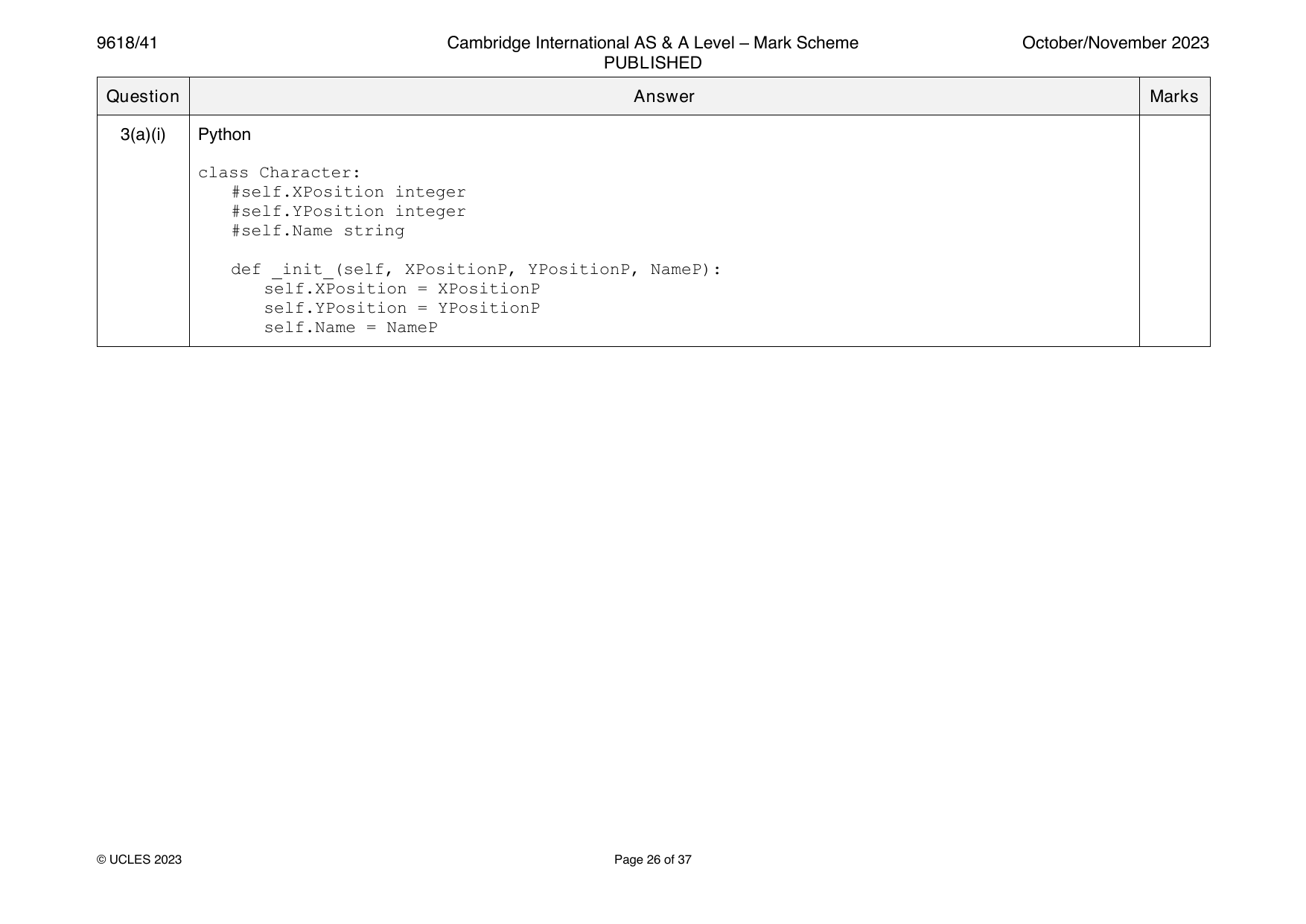 9618-2023-on-41-q03 official mark scheme page