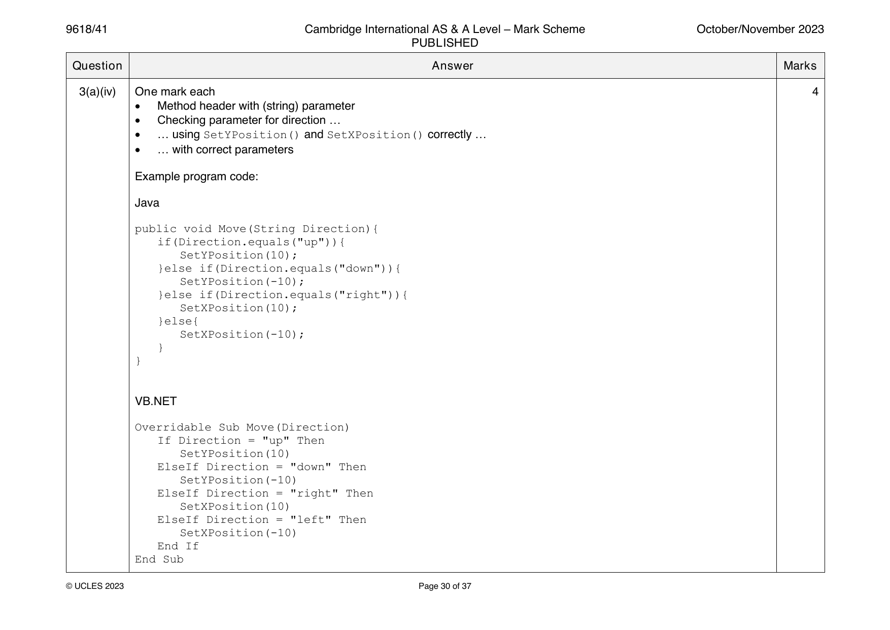 9618-2023-on-41-q03 official mark scheme page