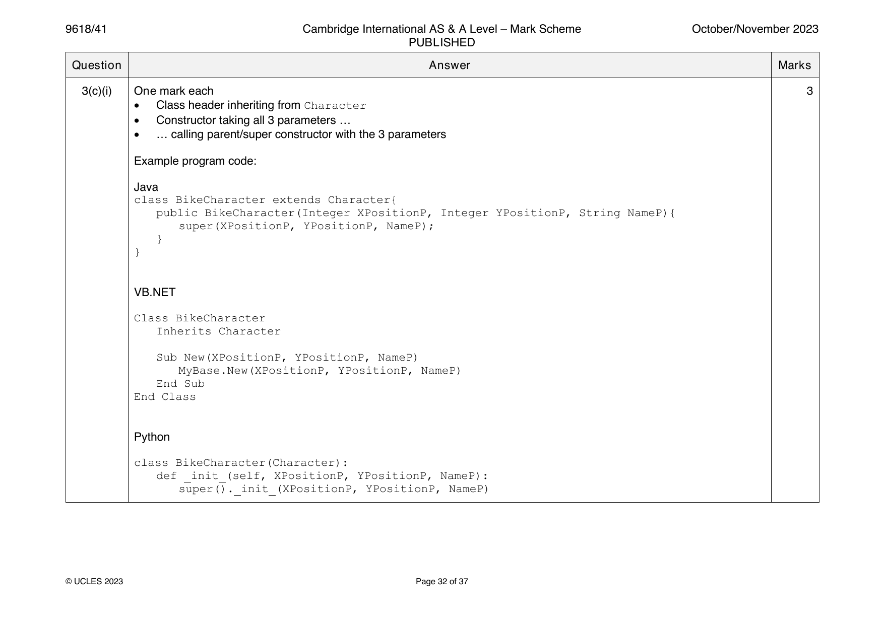 9618-2023-on-41-q03 official mark scheme page