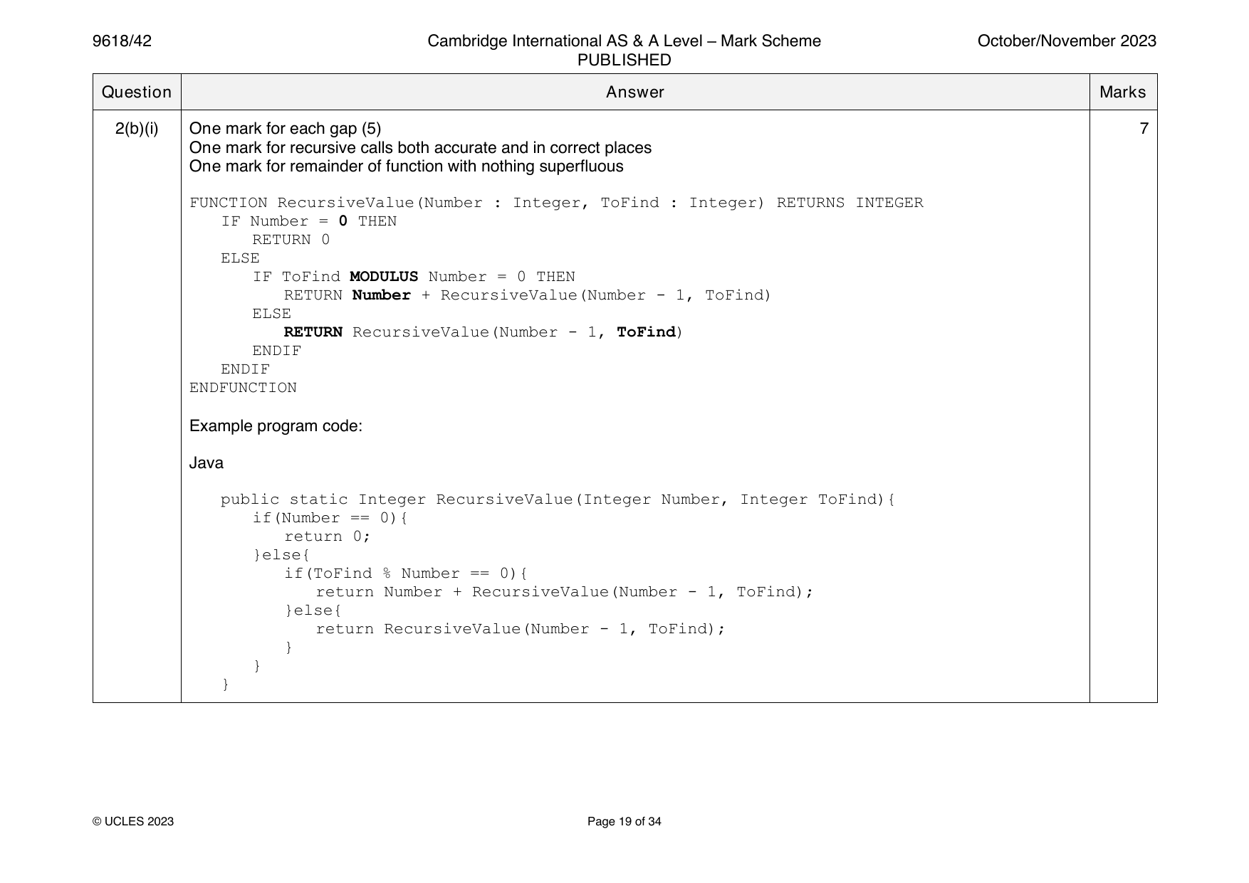 9618-2023-on-42-q02 official mark scheme page