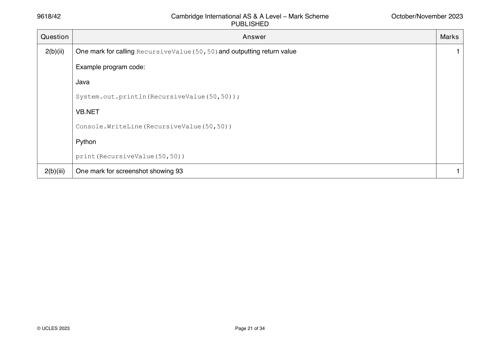 9618-2023-on-42-q02 official mark scheme page
