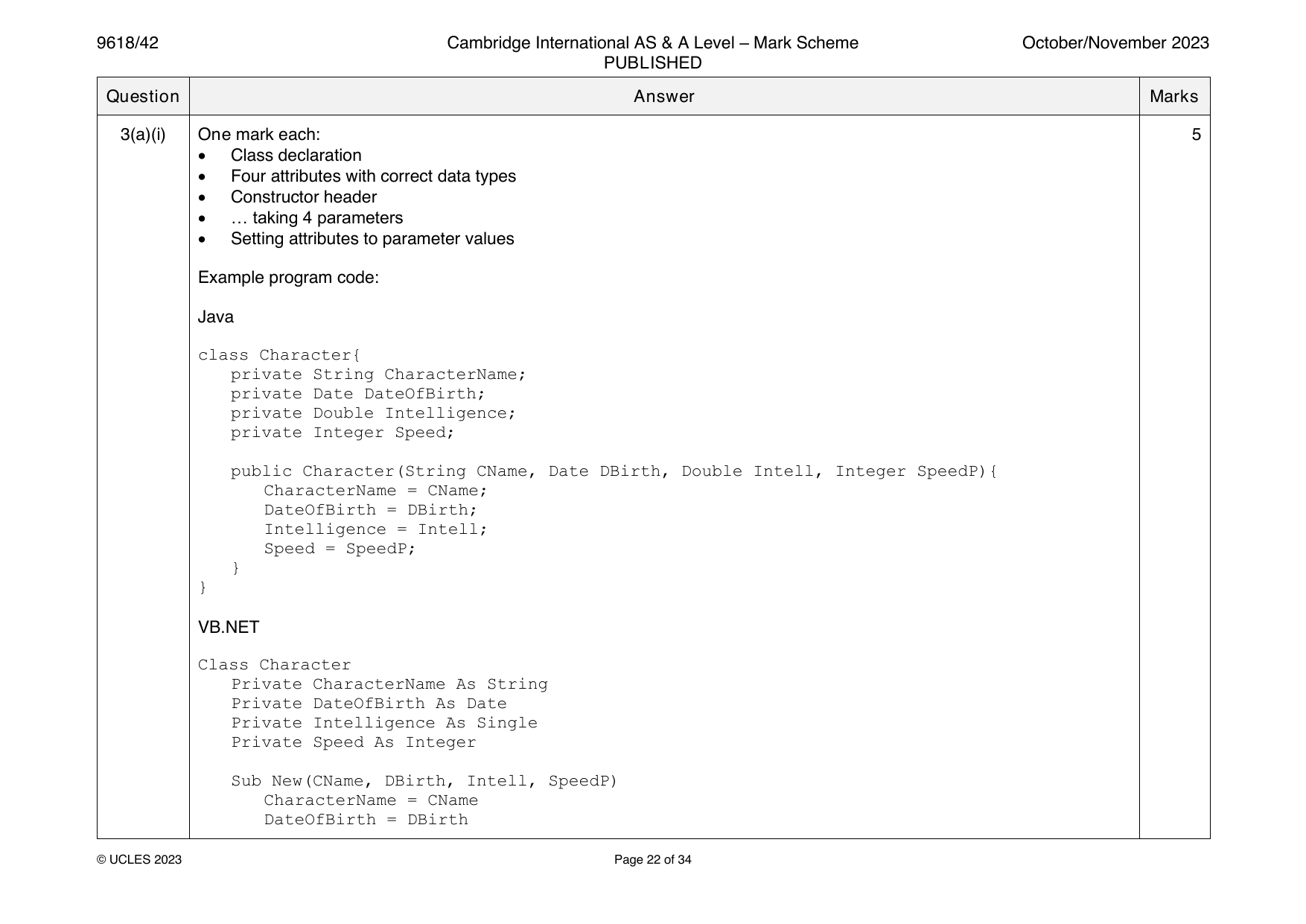 9618-2023-on-42-q03 official mark scheme page
