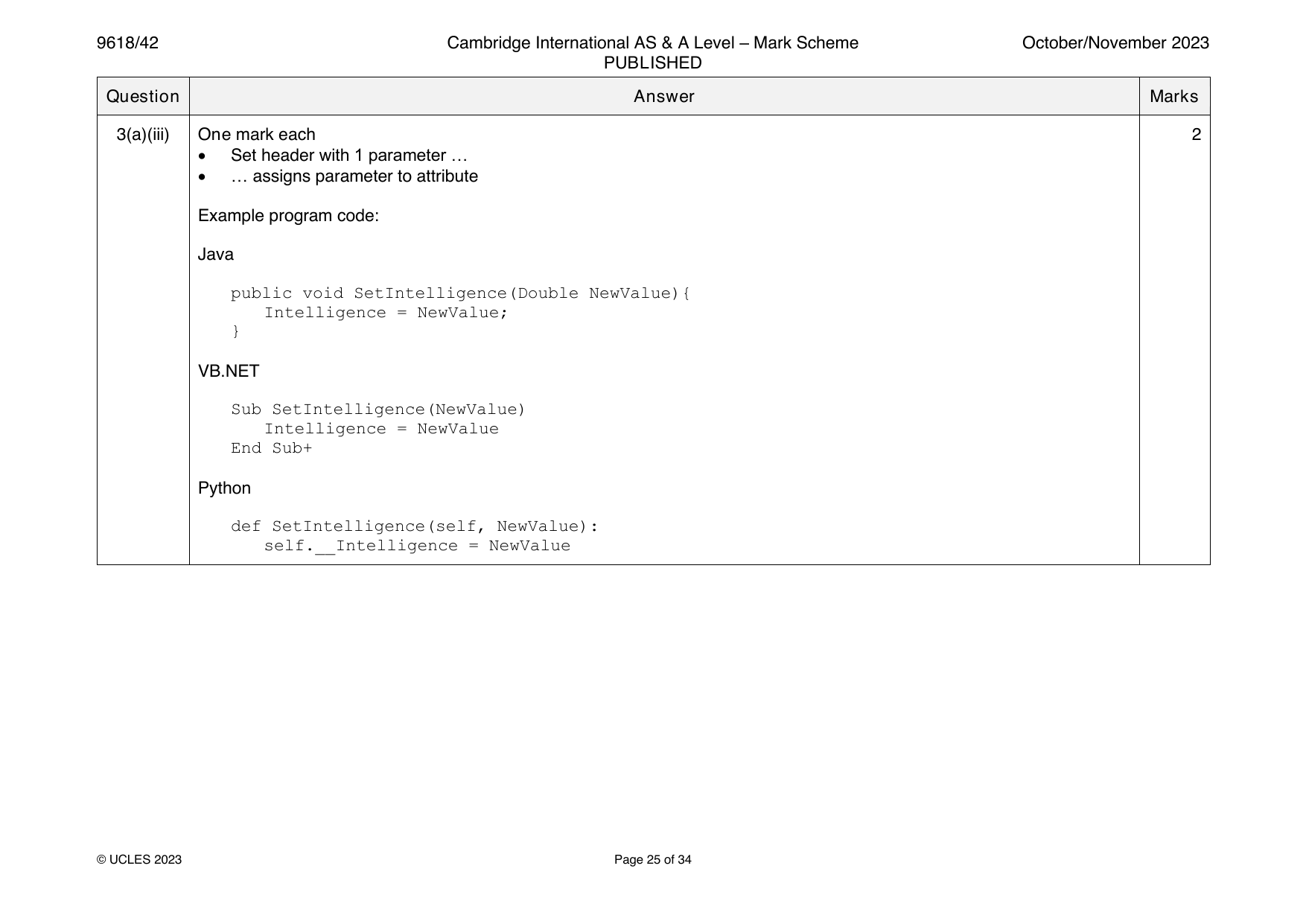 9618-2023-on-42-q03 official mark scheme page