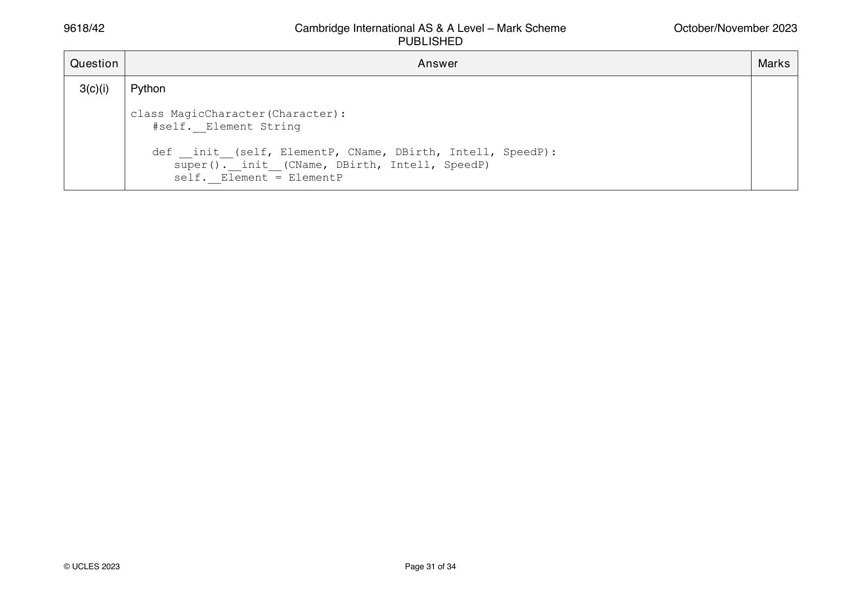 9618-2023-on-42-q03 official mark scheme page