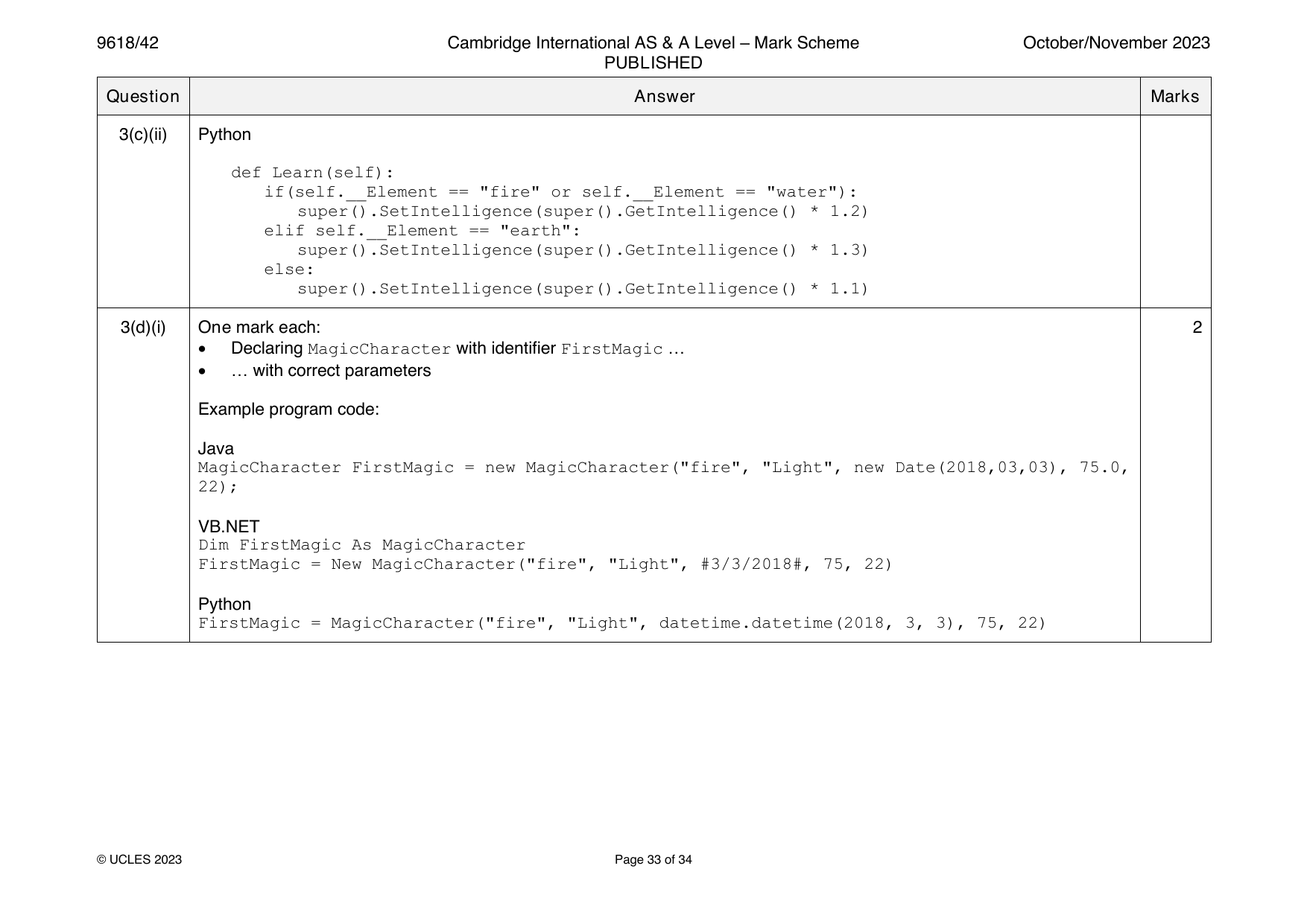 9618-2023-on-42-q03 official mark scheme page