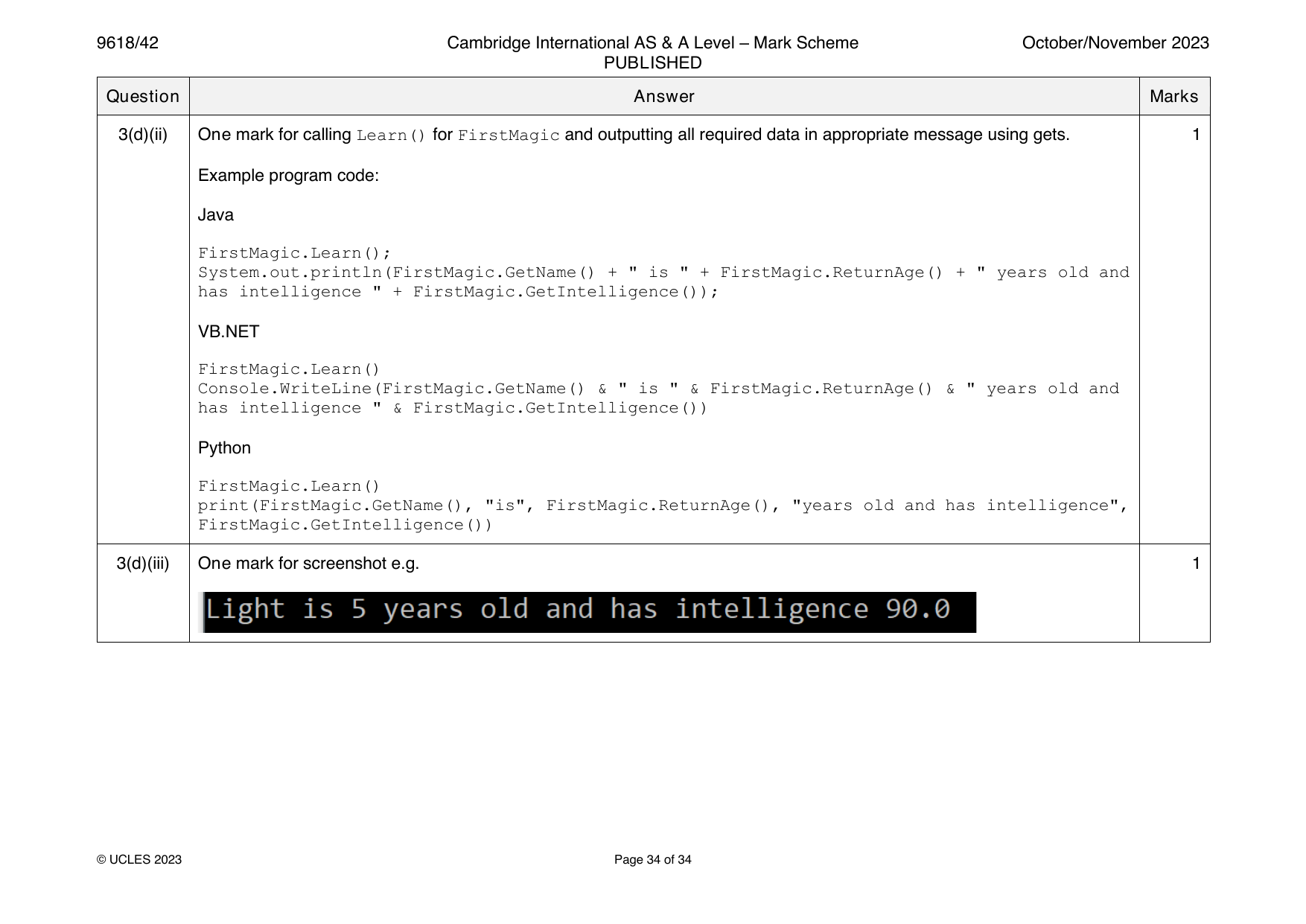 9618-2023-on-42-q03 official mark scheme page