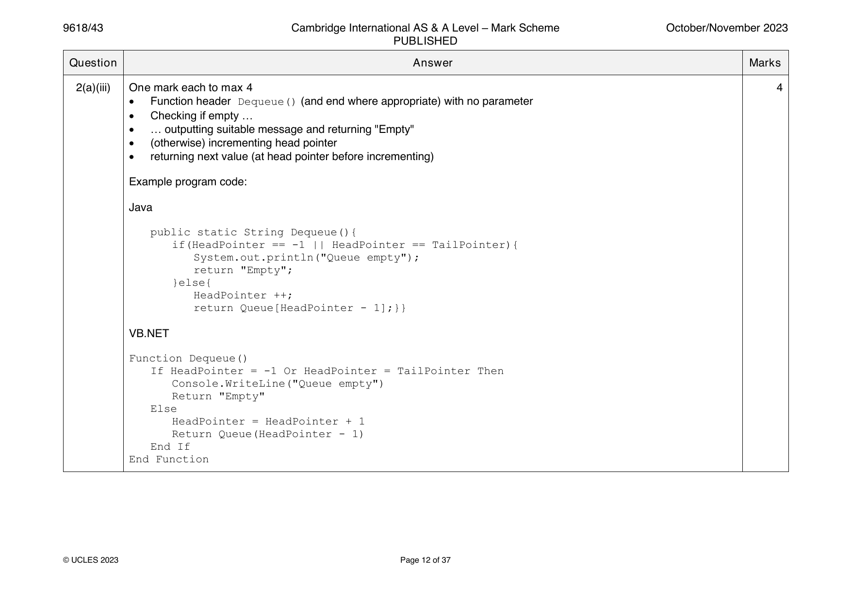 9618-2023-on-43-q02 official mark scheme page