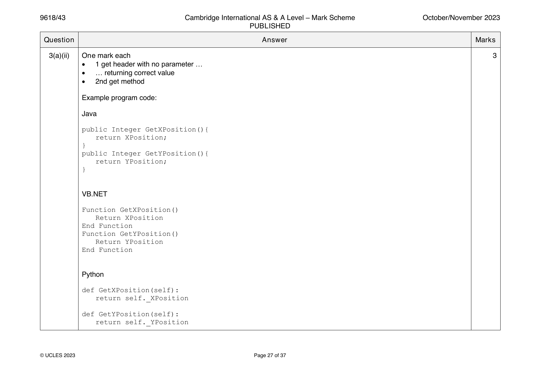 9618-2023-on-43-q03 official mark scheme page