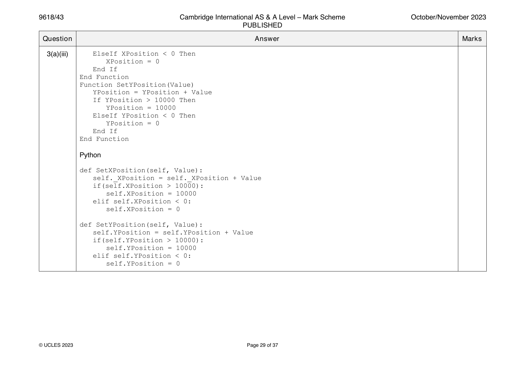 9618-2023-on-43-q03 official mark scheme page