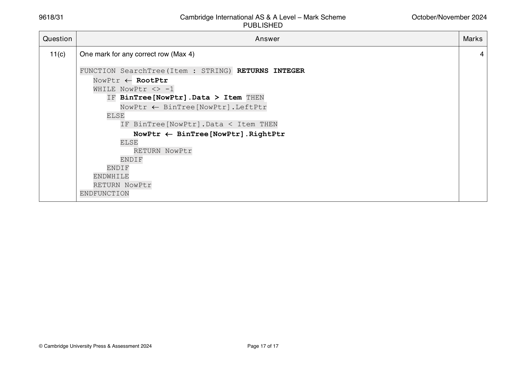 9618-2024-on-31-q11 official mark scheme page