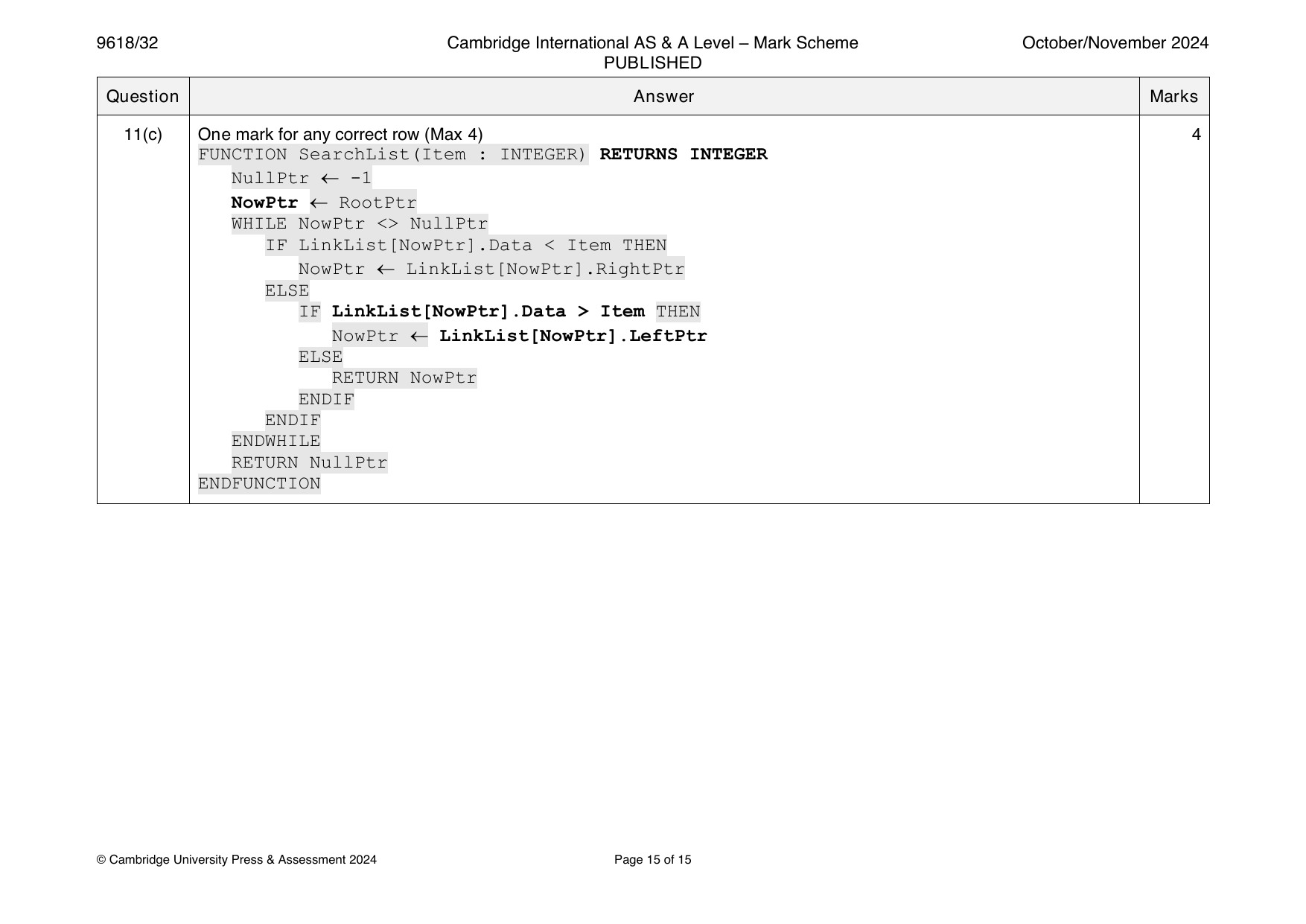 9618-2024-on-32-q11 official mark scheme page